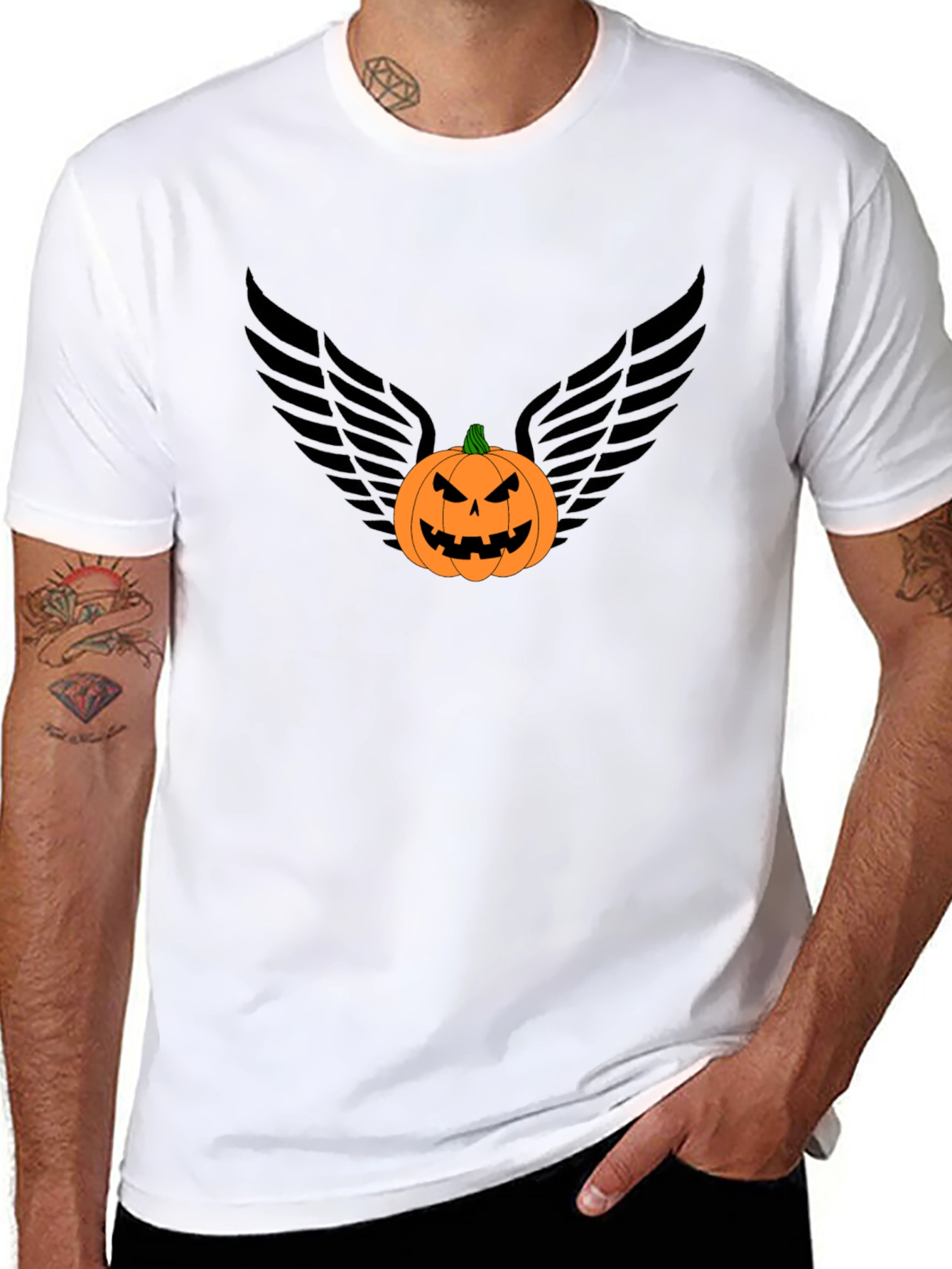 Pumpkin Angel Wings Graphic Tee