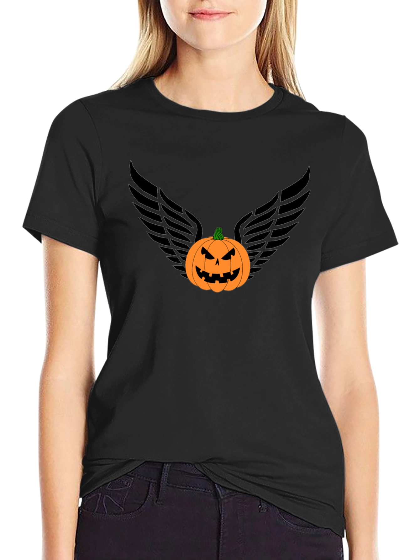 Pumpkin Angel Wings Graphic Tee