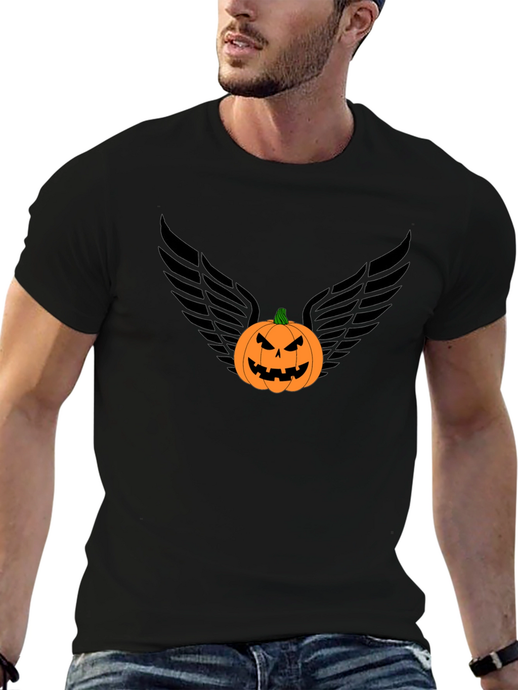 Pumpkin Angel Wings Graphic Tee