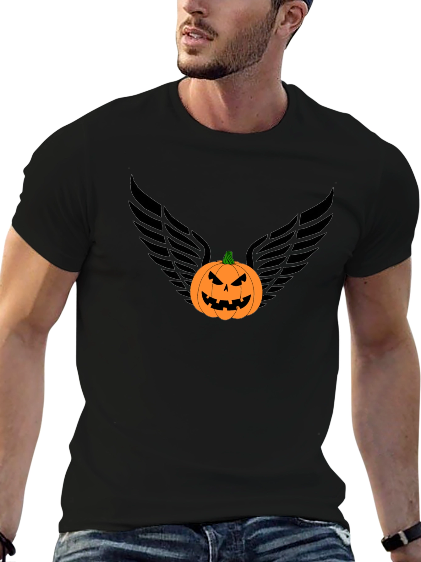 Pumpkin Angel Wings Graphic Tee