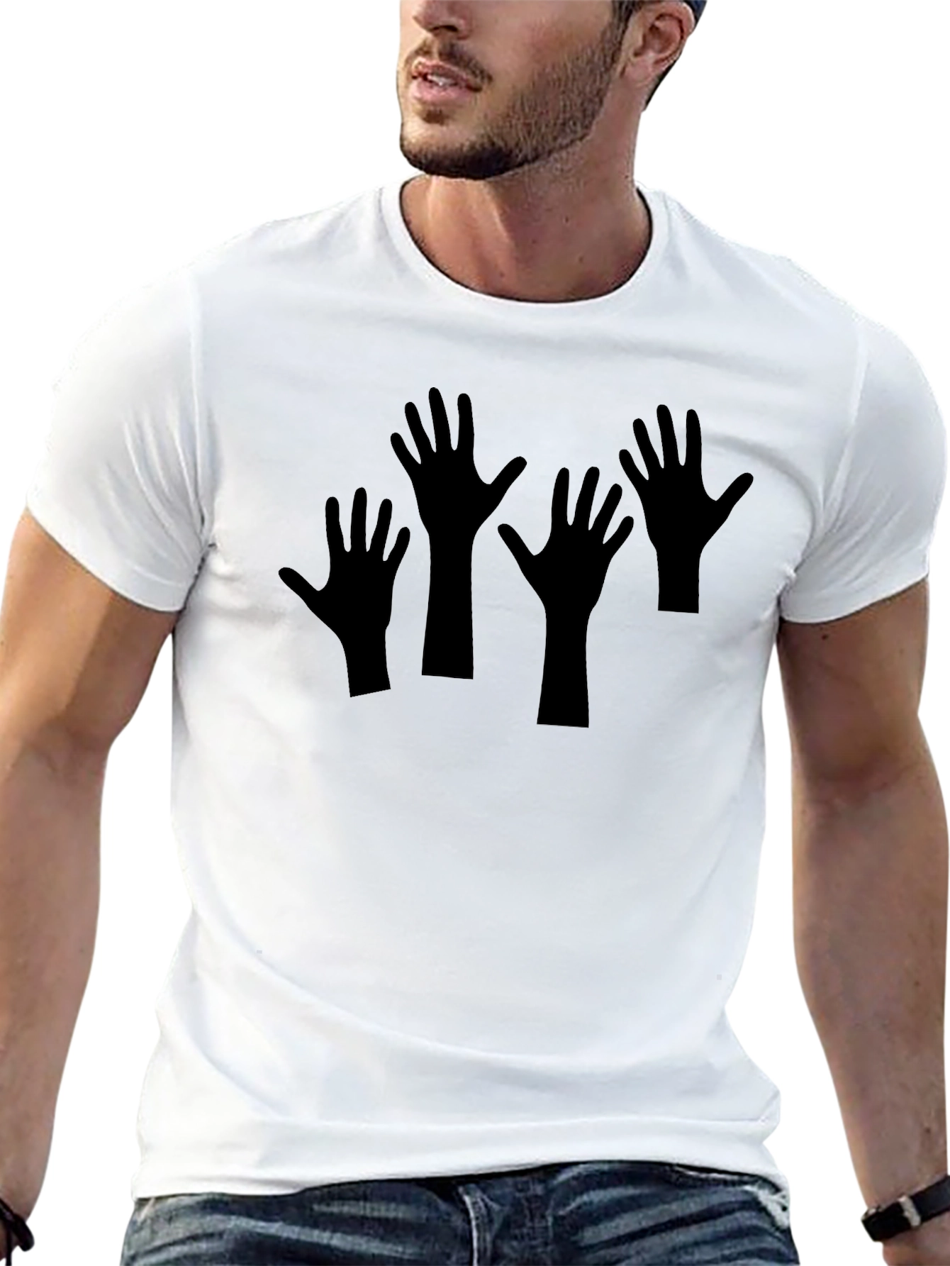 Black T-Shirt with Hand Graphic