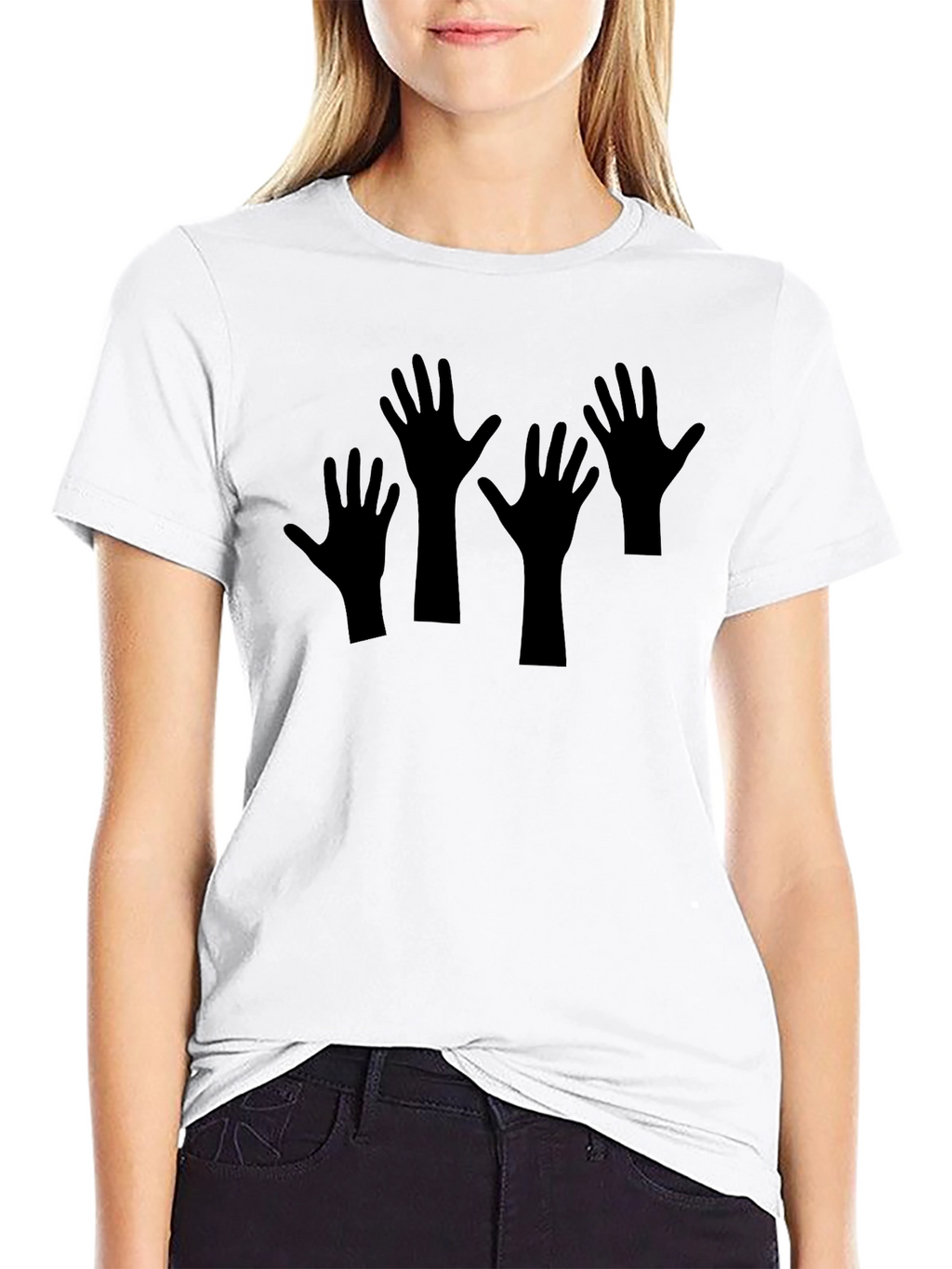 Black T-Shirt with Hand Graphic