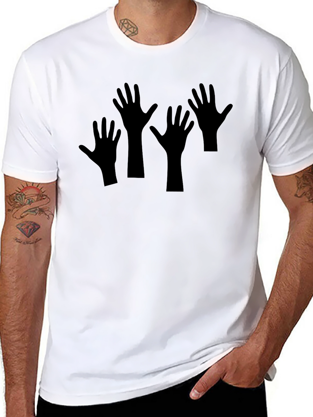 Black T-Shirt with Hand Graphic