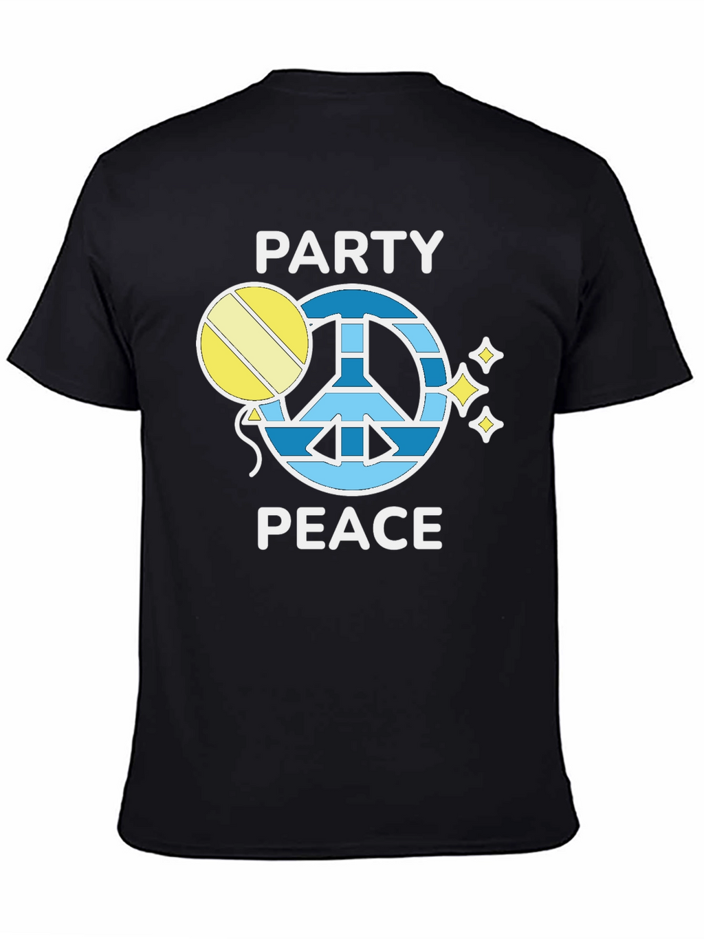 Party Peace T-Shirt - Black Crew Neck