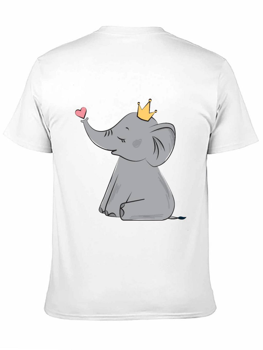 Cute Elephant with Crown Graphic Tee