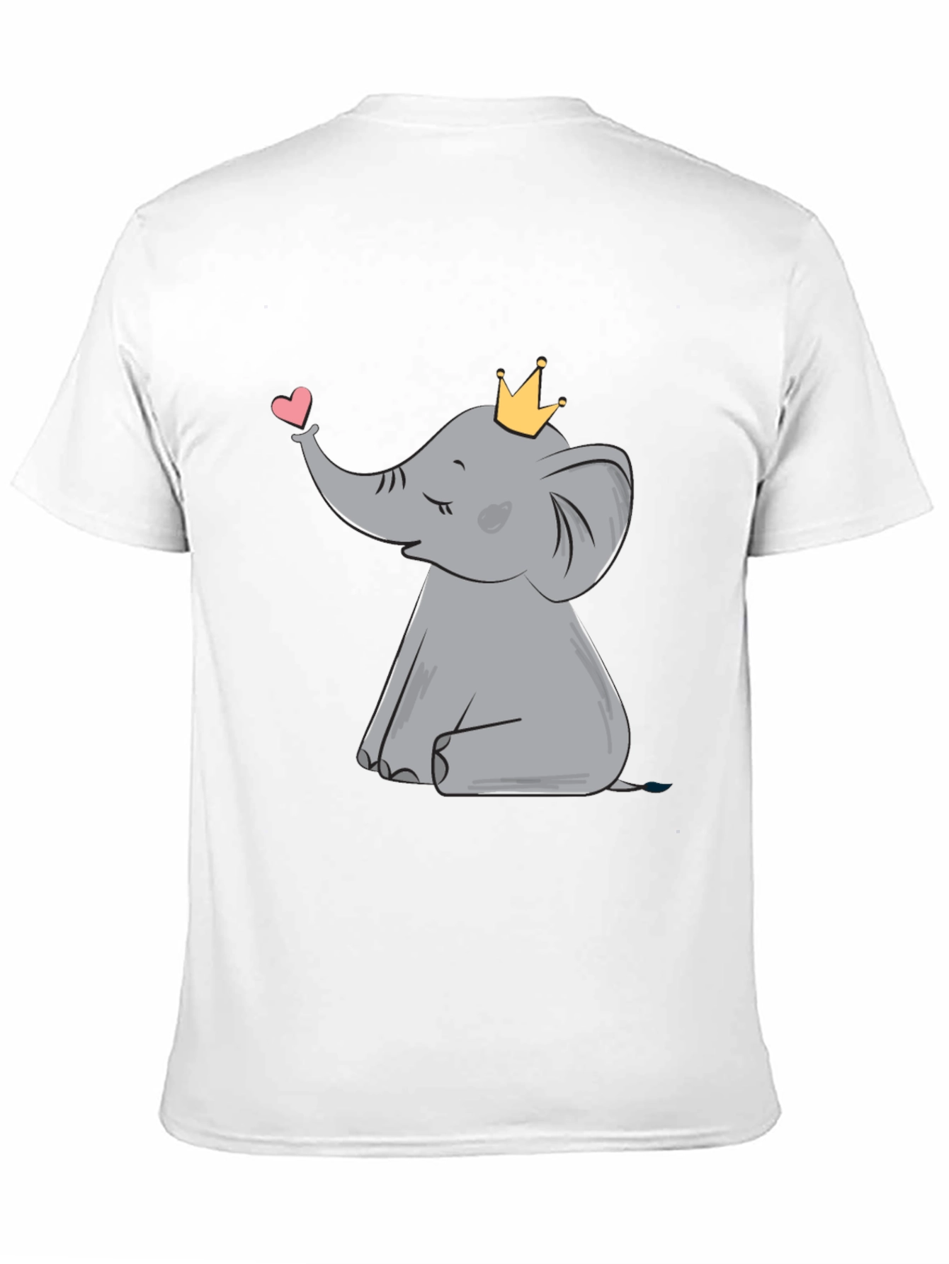 Cute Elephant with Crown Graphic Tee