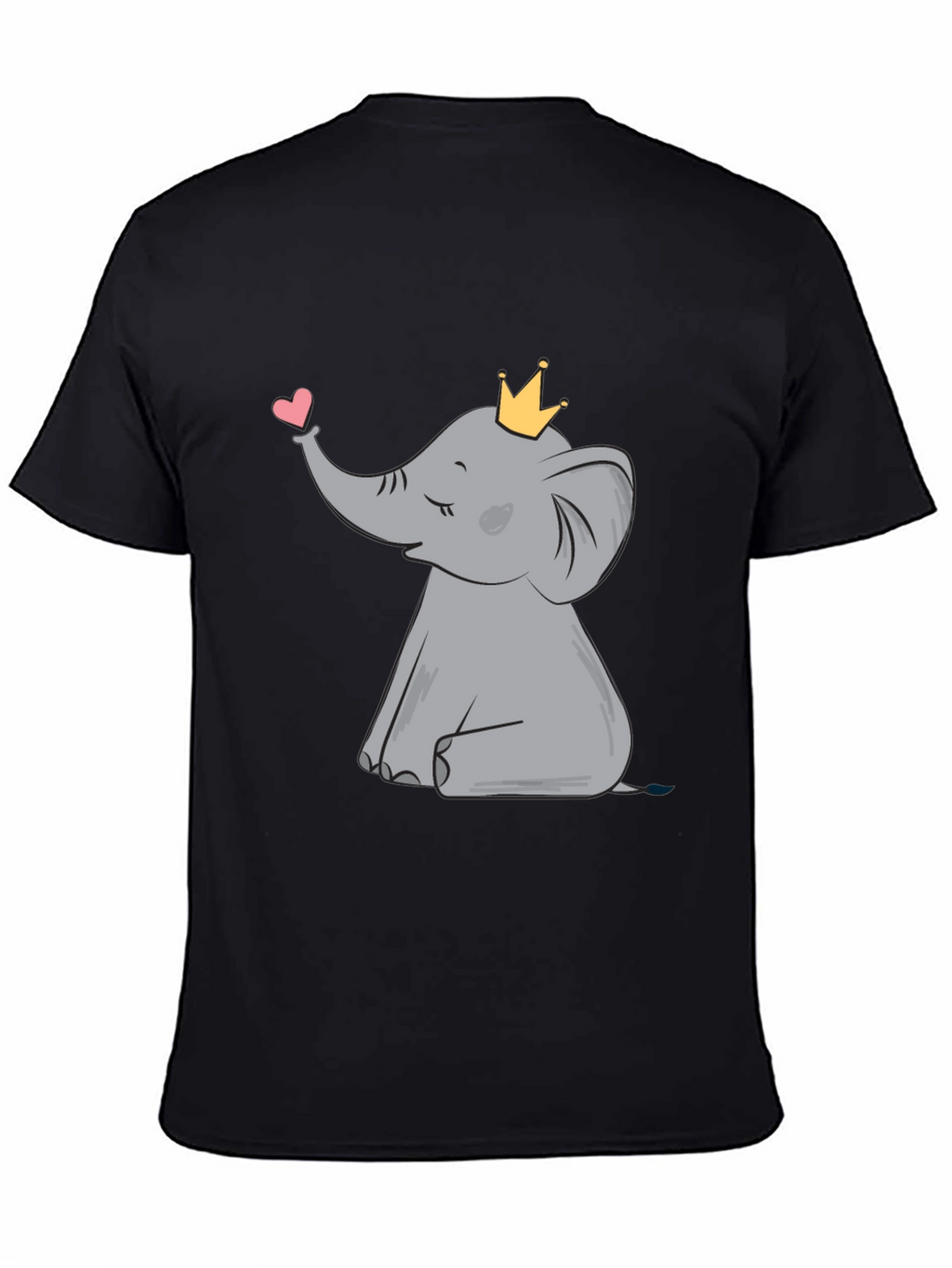 Cute Elephant with Crown Graphic Tee