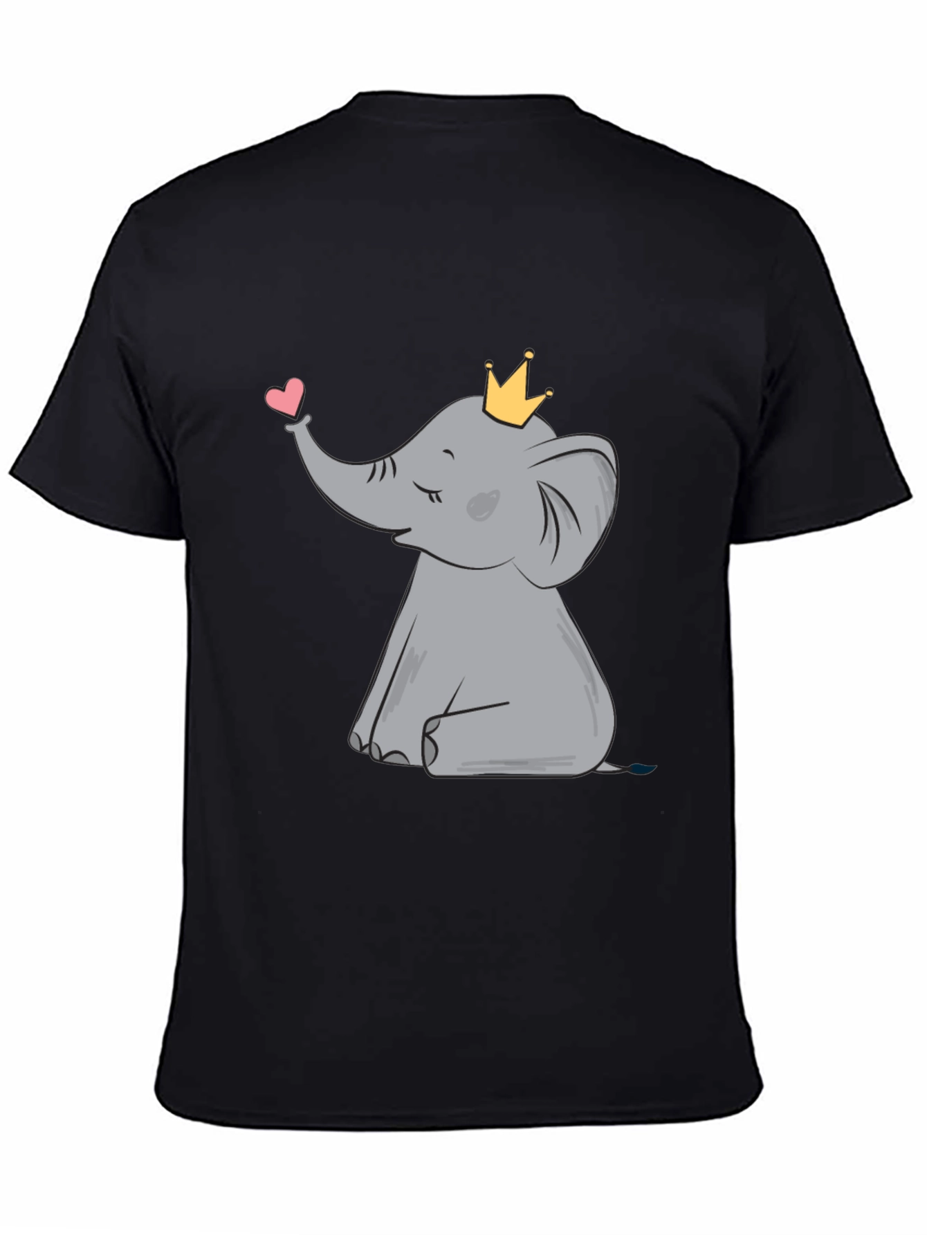 Cute Elephant with Crown Graphic Tee