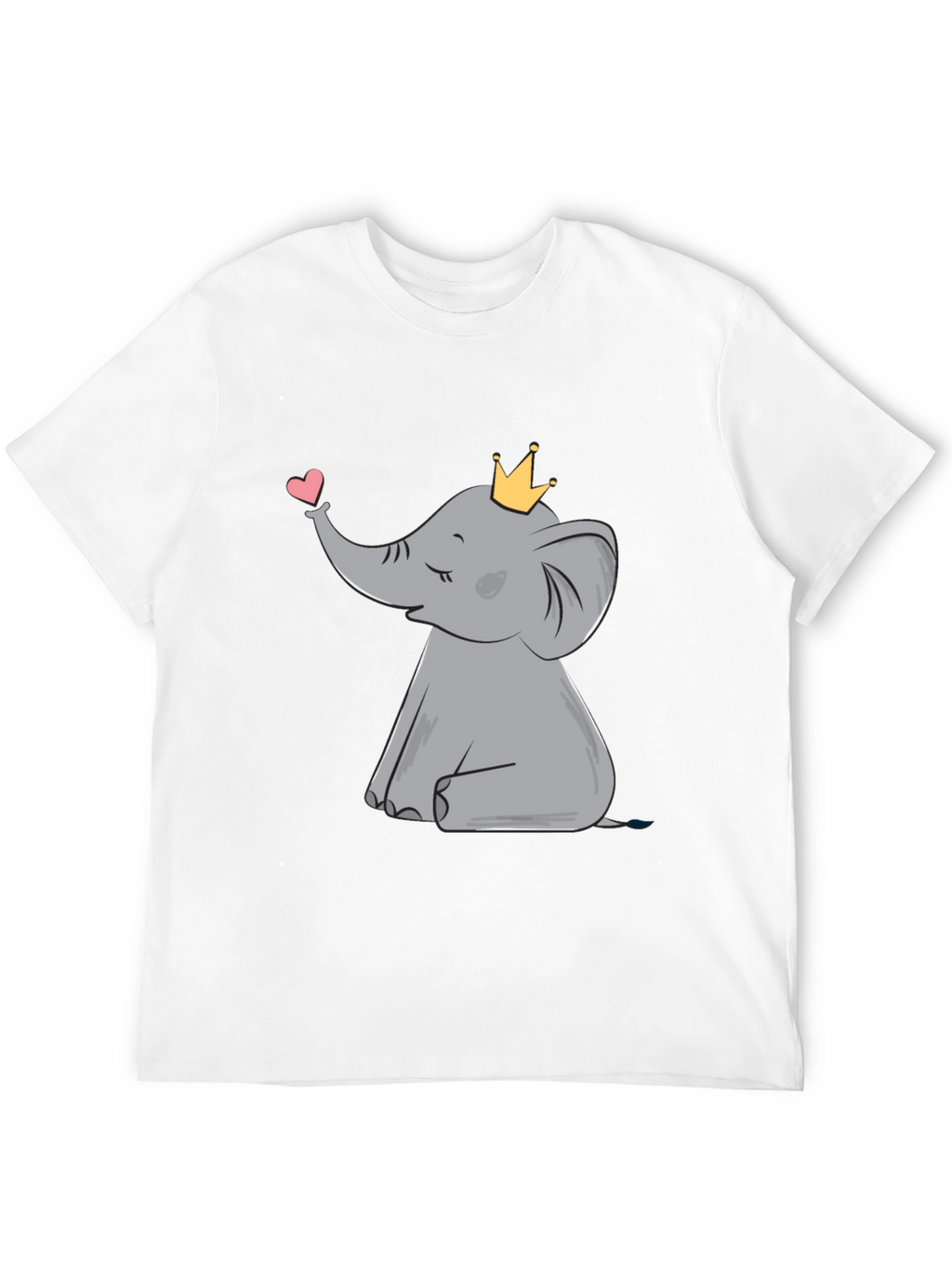 Cute Elephant with Crown Graphic Tee