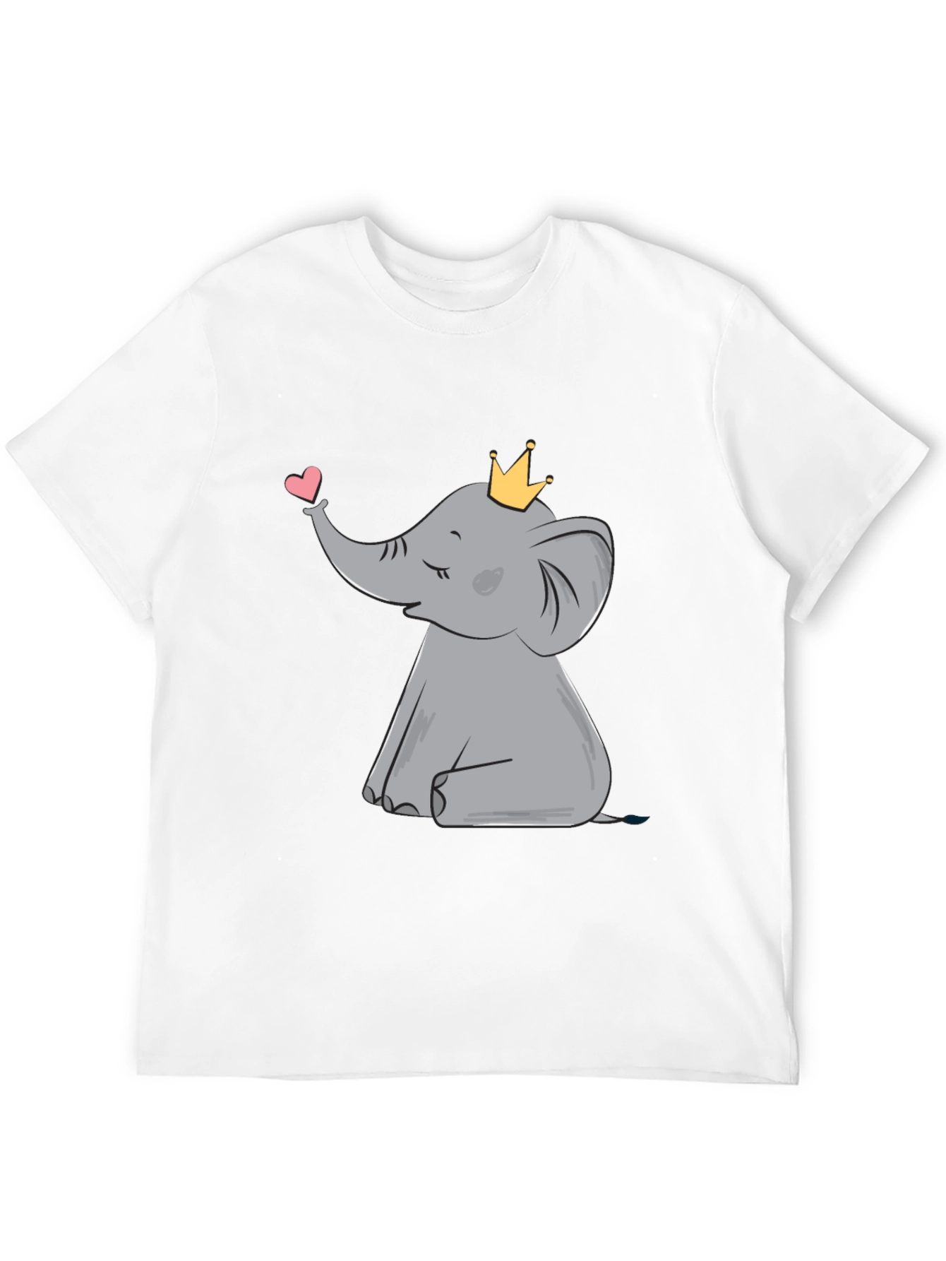 Cute Elephant with Crown Graphic Tee