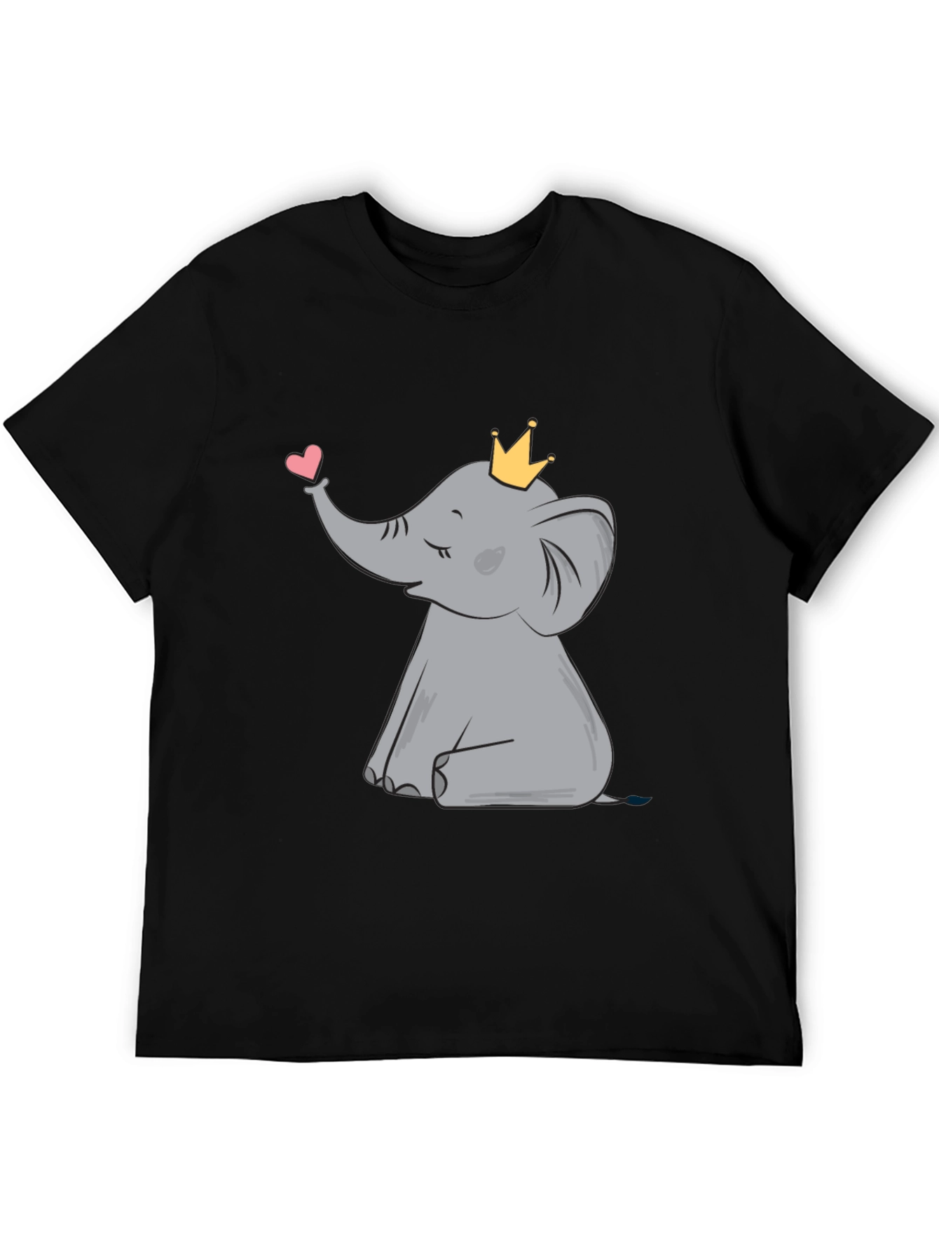 Cute Elephant with Crown Graphic Tee