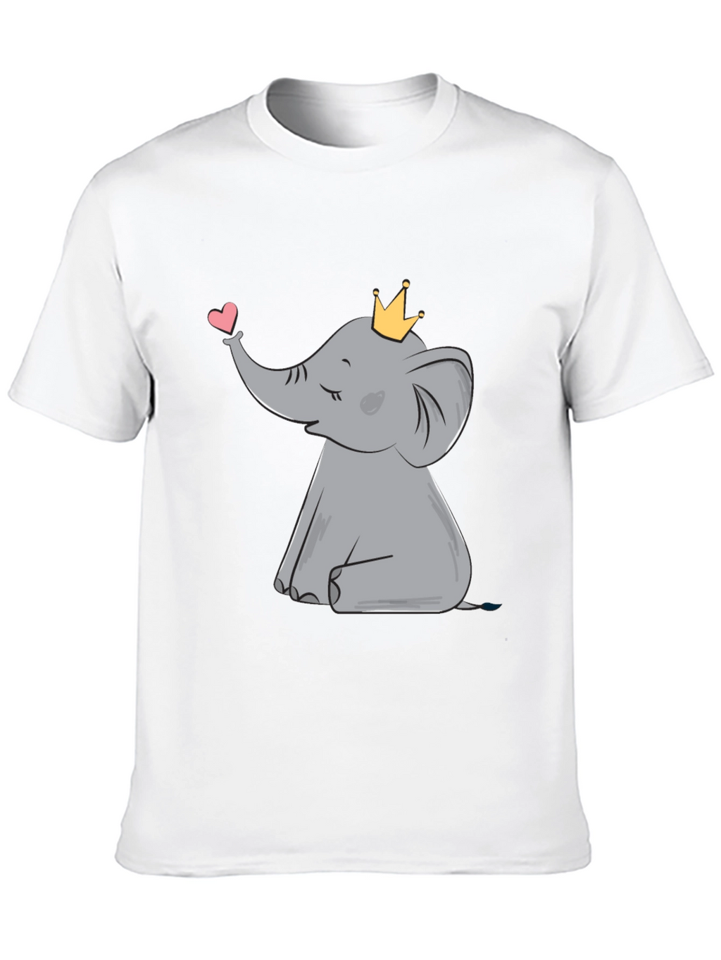 Cute Elephant with Crown Graphic Tee
