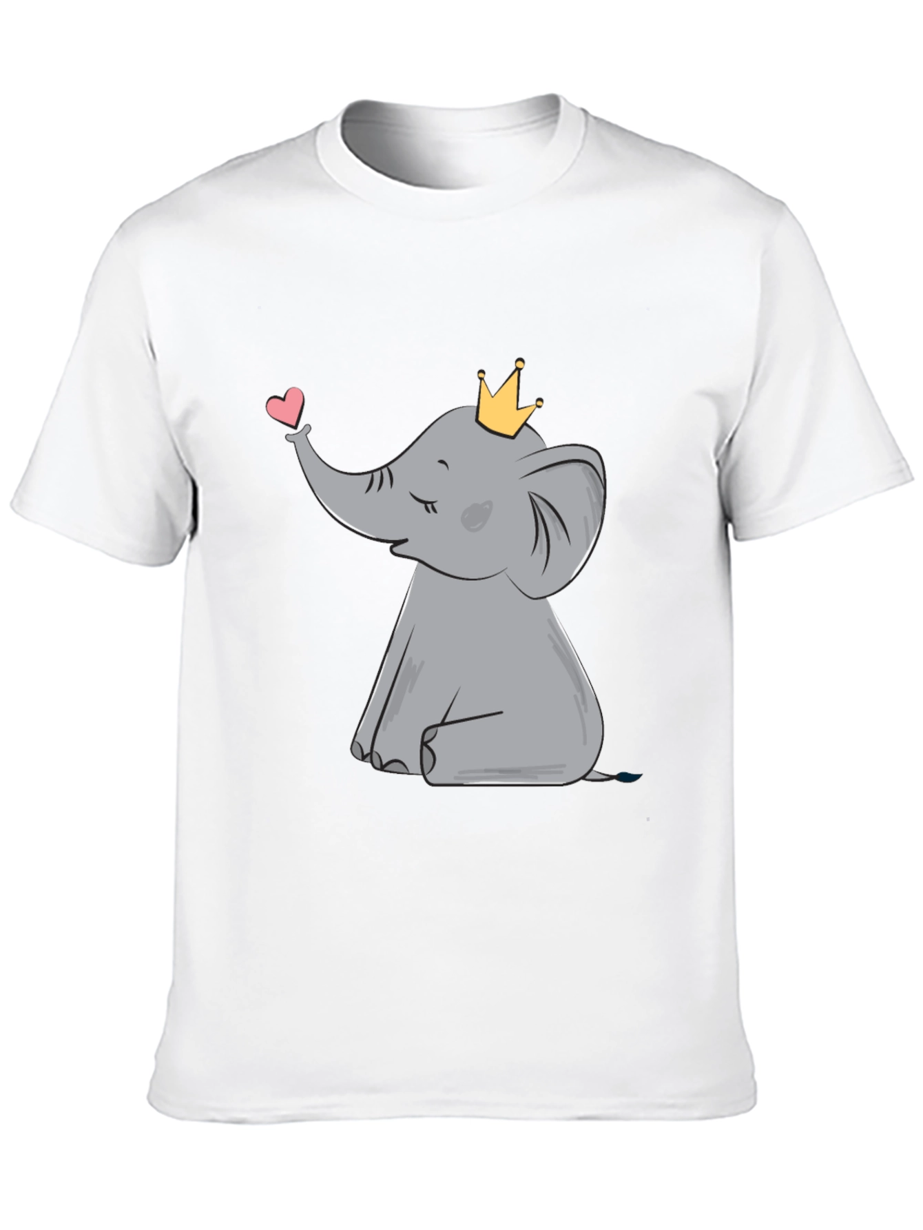 Cute Elephant with Crown Graphic Tee