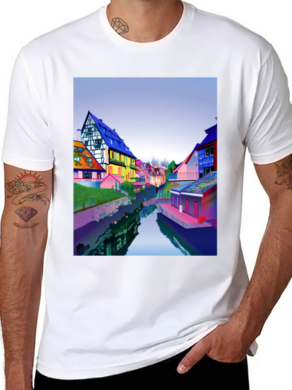 Colorful Townscape T-Shirt