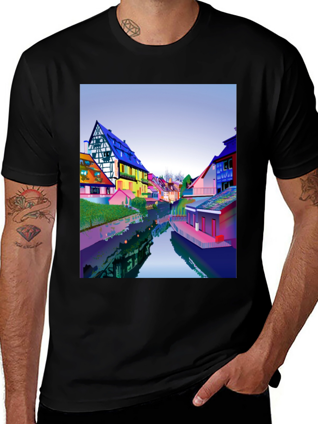 Colorful Townscape T-Shirt