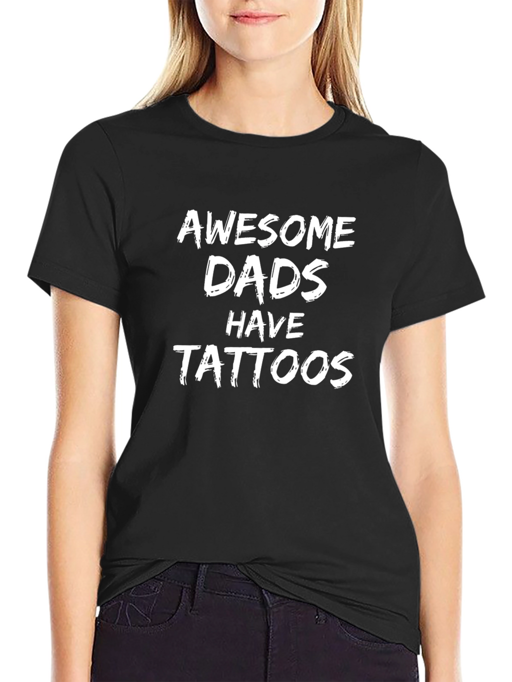 Awesome Dads Have Tattoos Black T-Shirt