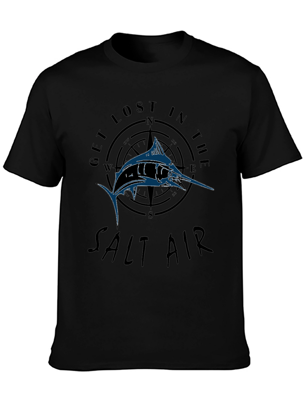 Get Lost in the Salt Air Black Graphic T-Shirt
