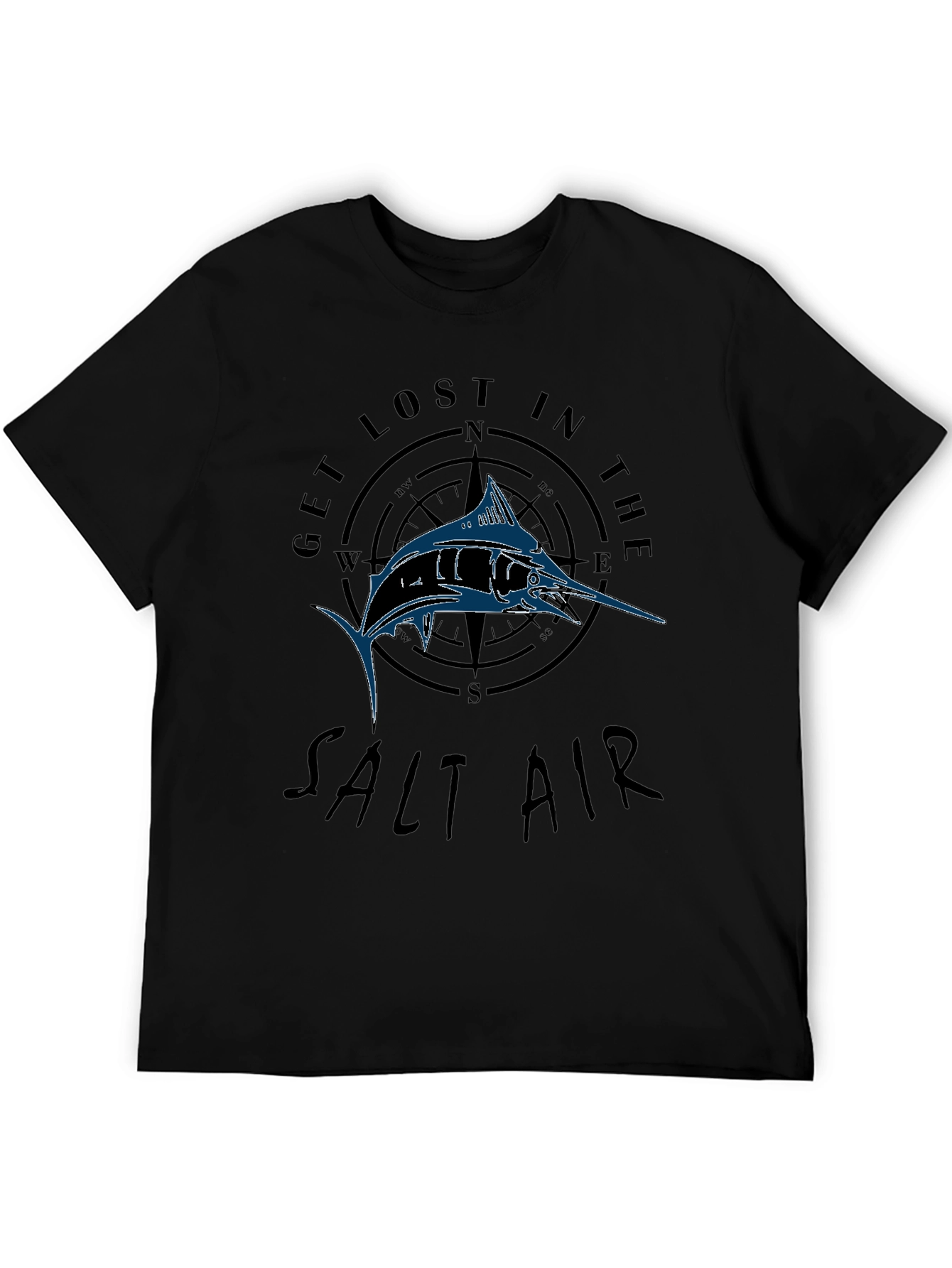 Get Lost in the Salt Air Black Graphic T-Shirt