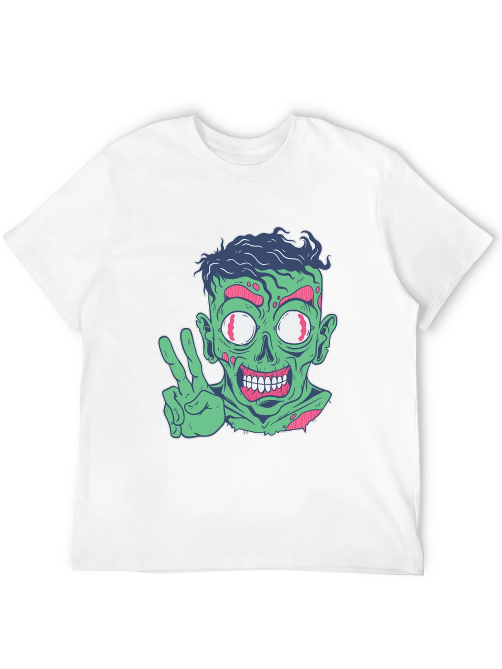 Zombie Peace Sign Graphic Tee - Mens Black T-Shirt