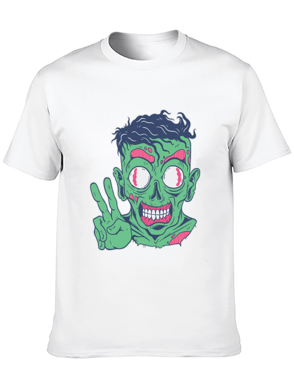 Zombie Peace Sign Graphic Tee - Mens Black T-Shirt