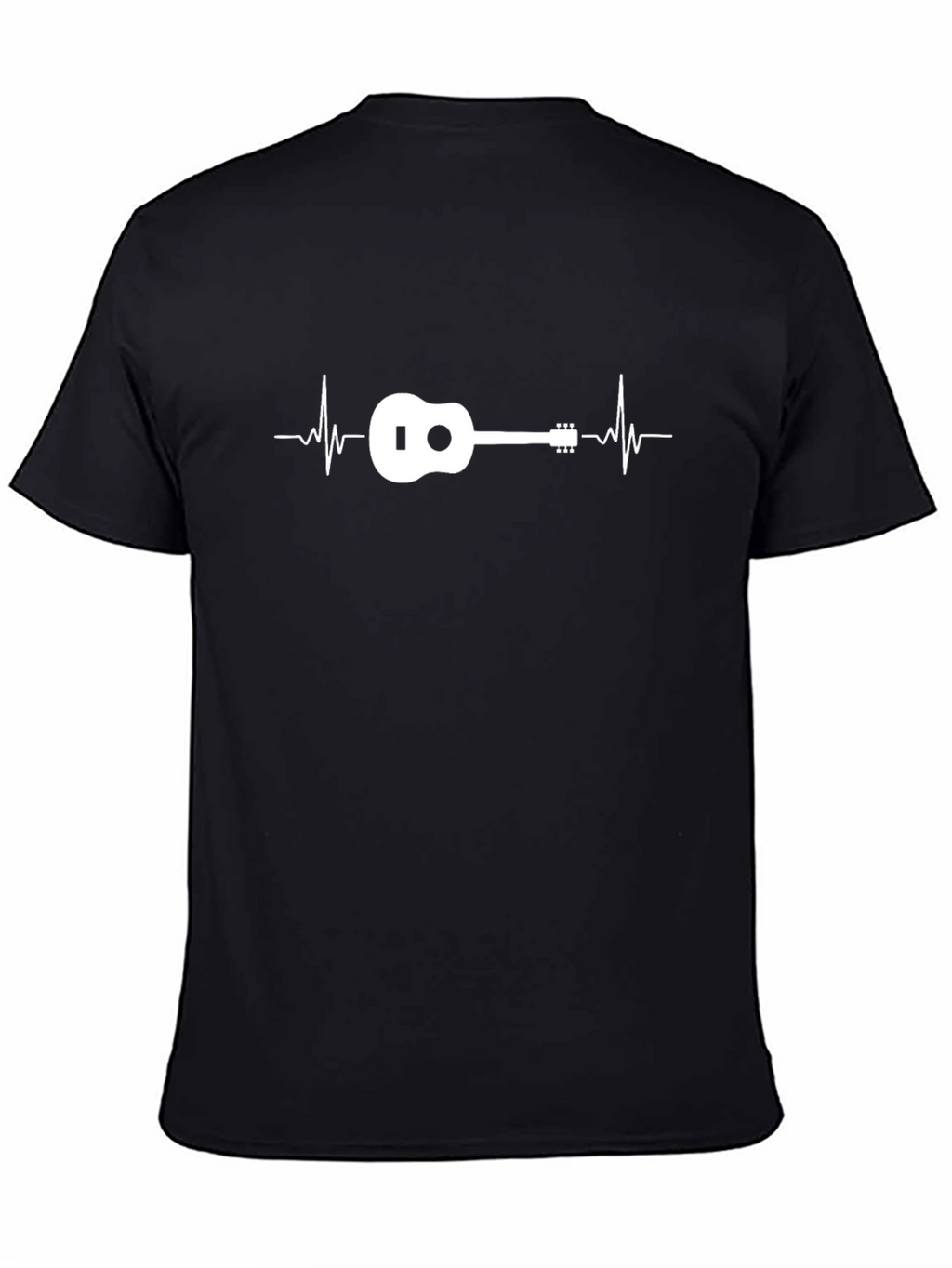 Ukulele Heartbeat Graphic Black T-Shirt