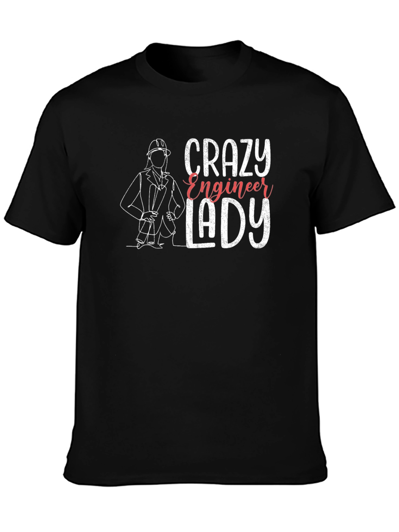 Crazy Engineer Lady T-Shirt - Black Tee