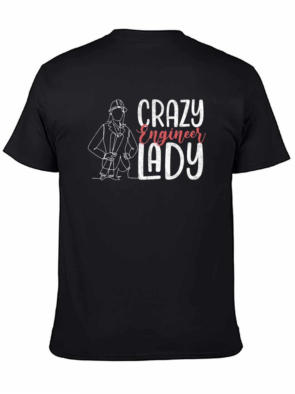Crazy Engineer Lady T-Shirt - Black Tee