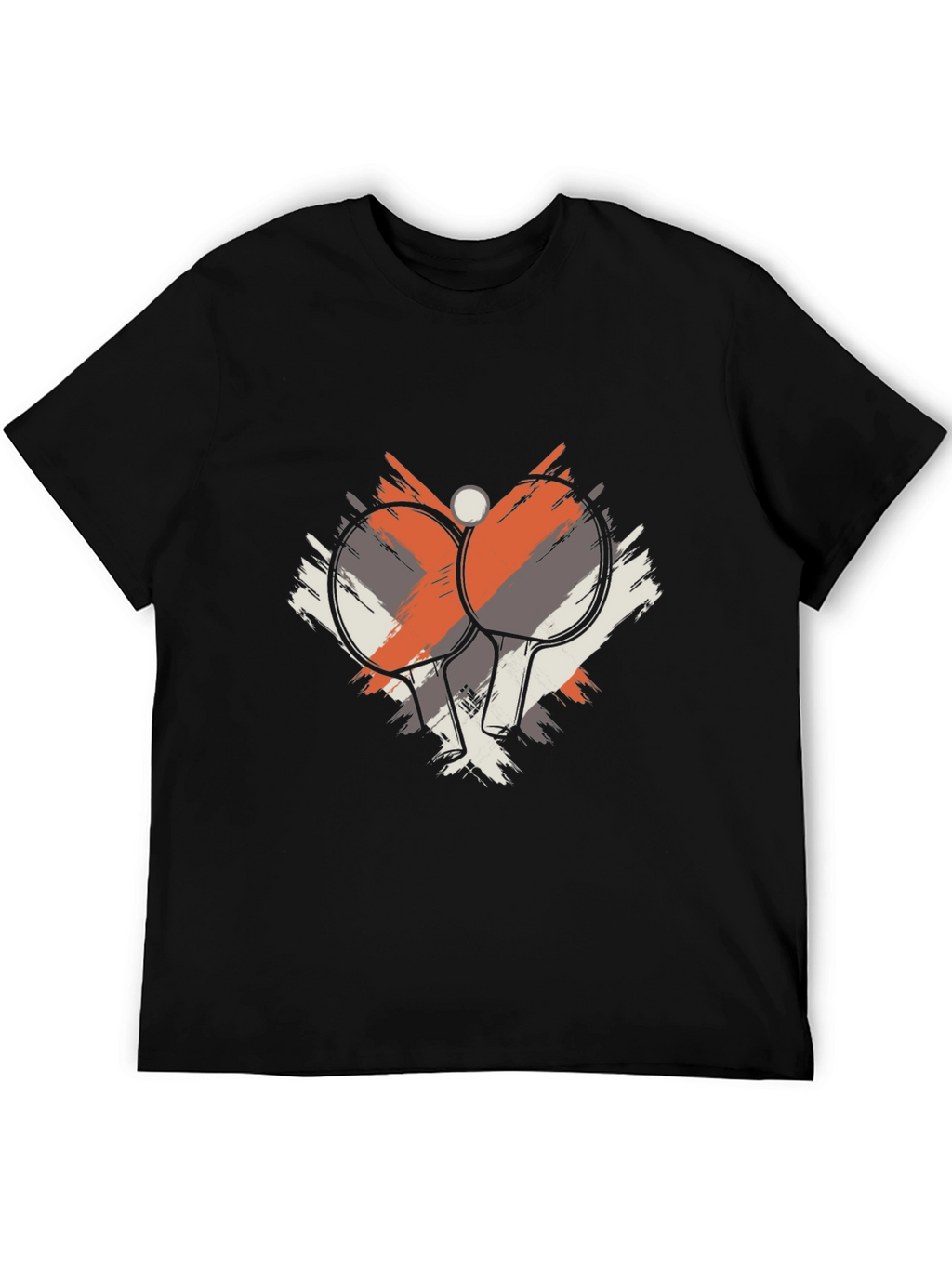 Ping Pong Paddles Graphic Tee - Black Cotton