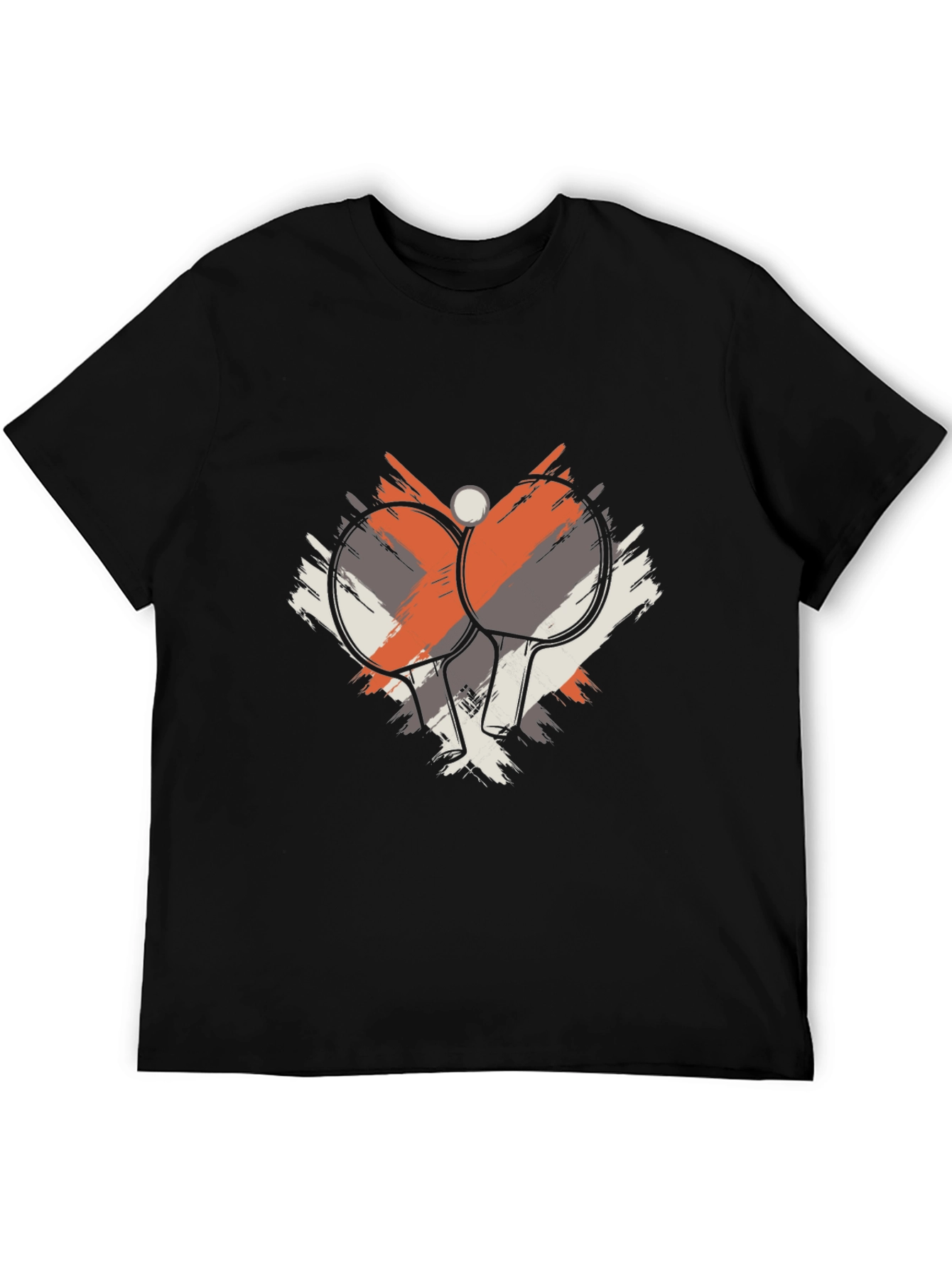 Ping Pong Paddles Graphic Tee - Black Cotton