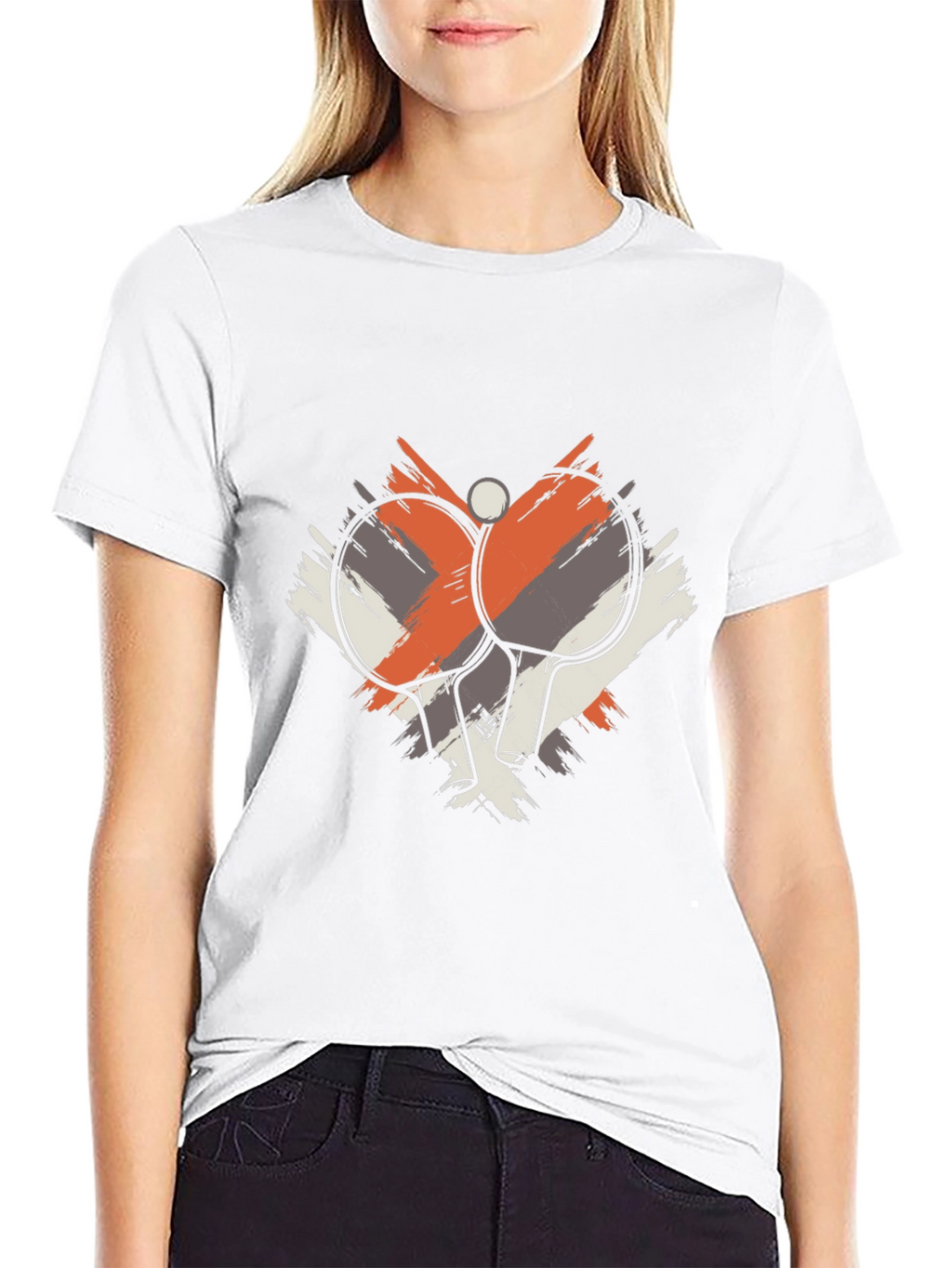 Ping Pong Paddles Graphic Tee - Black Cotton