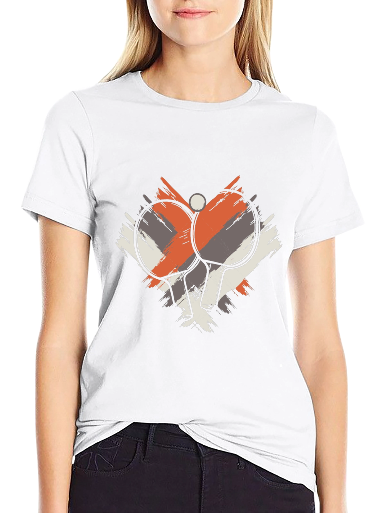 Ping Pong Paddles Graphic Tee - Black Cotton