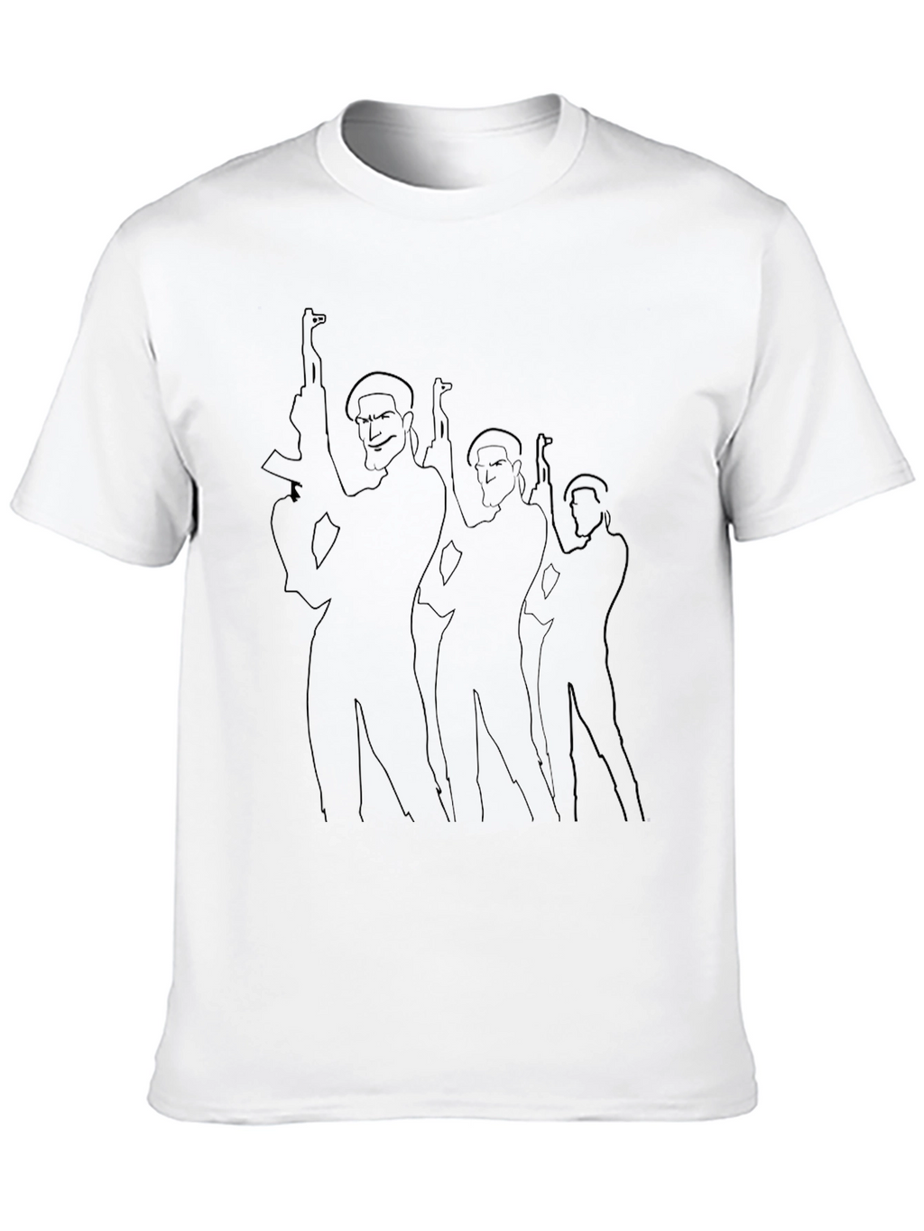 Graphic Print Black Crew Neck T-Shirt
