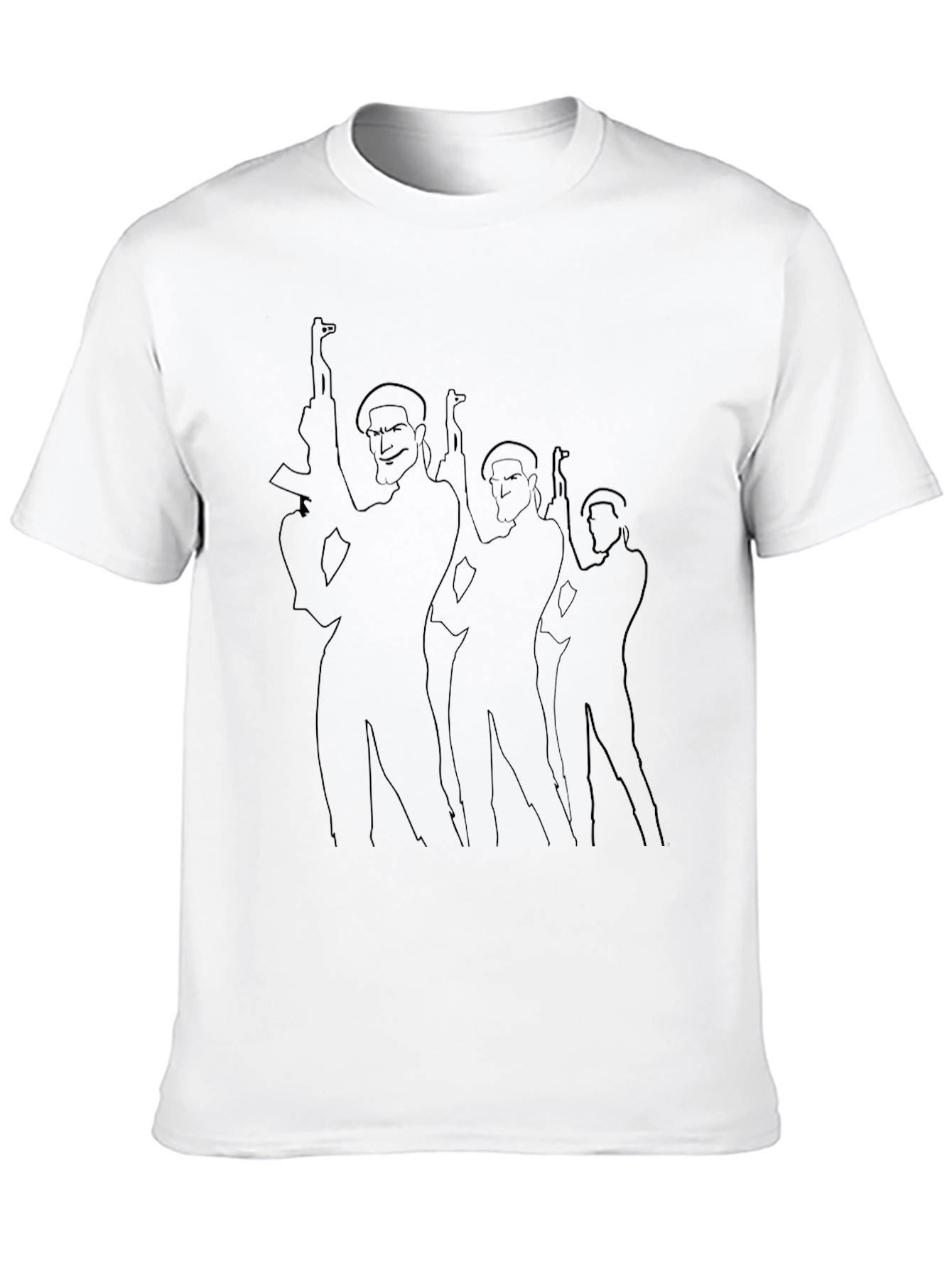 Graphic Print Black Crew Neck T-Shirt