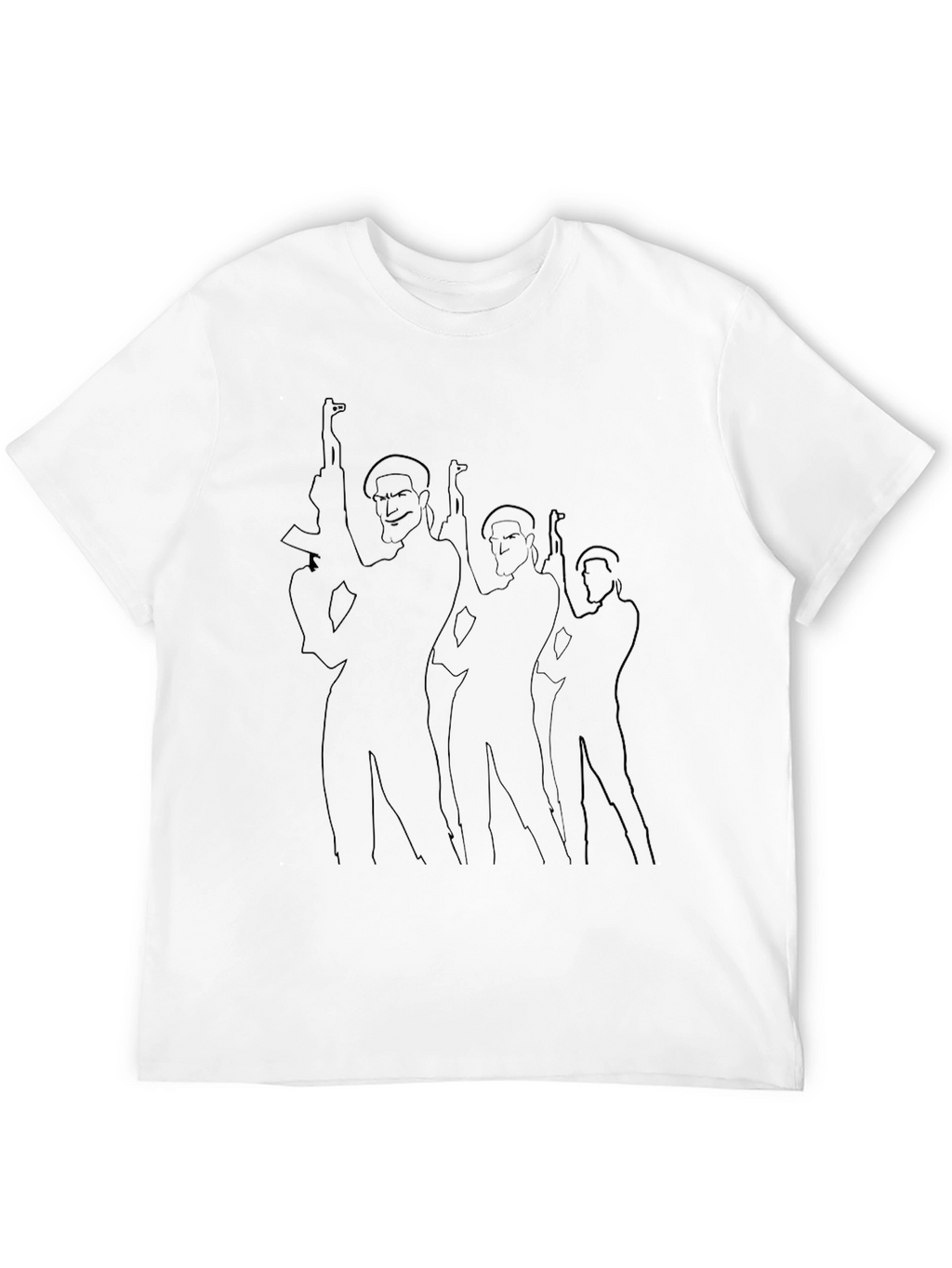 Graphic Print Black Crew Neck T-Shirt