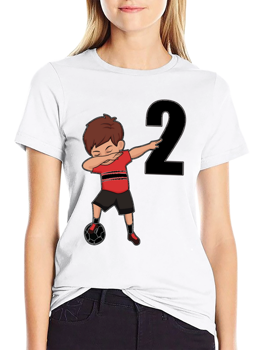 Dabbing Soccer Boy Birthday Number 2 T-Shirt