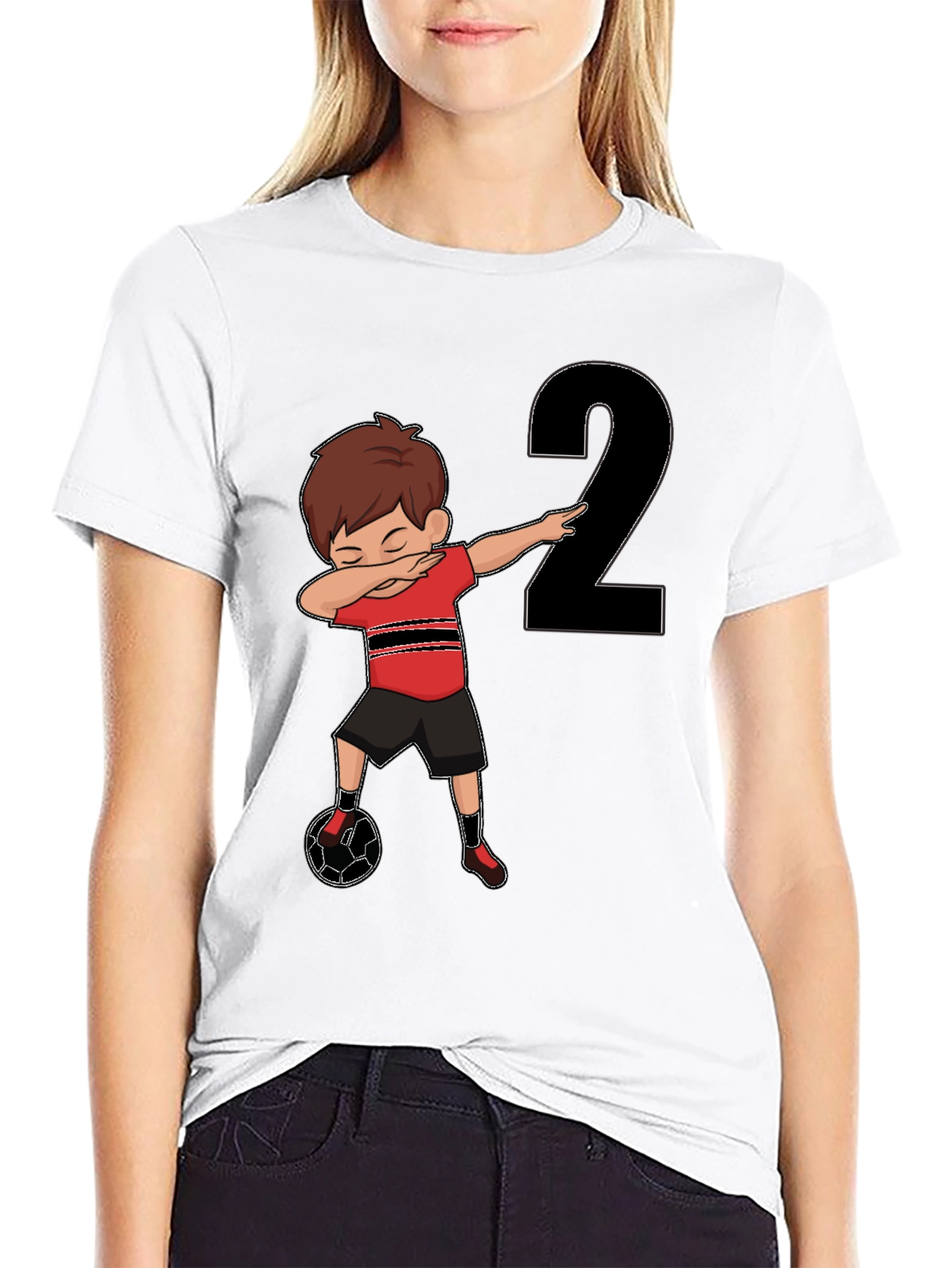 Dabbing Soccer Boy Birthday Number 2 T-Shirt