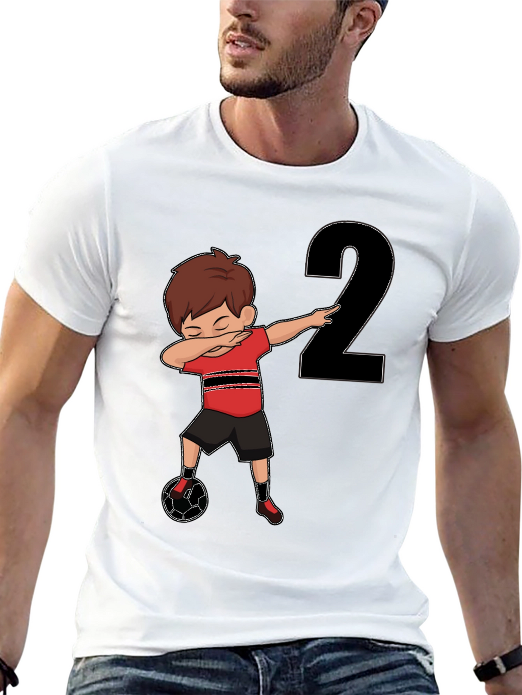 Dabbing Soccer Boy Birthday Number 2 T-Shirt