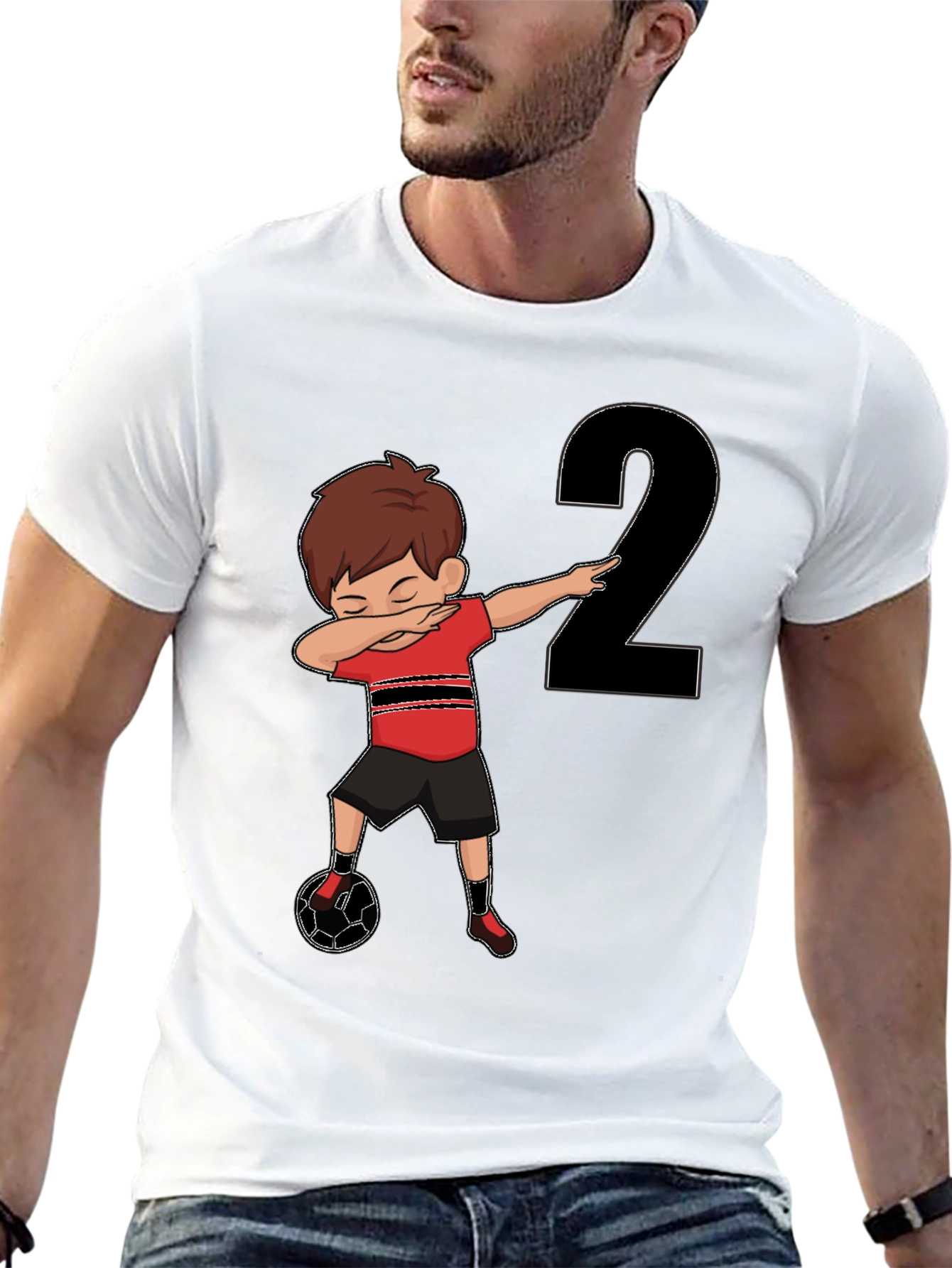 Dabbing Soccer Boy Birthday Number 2 T-Shirt