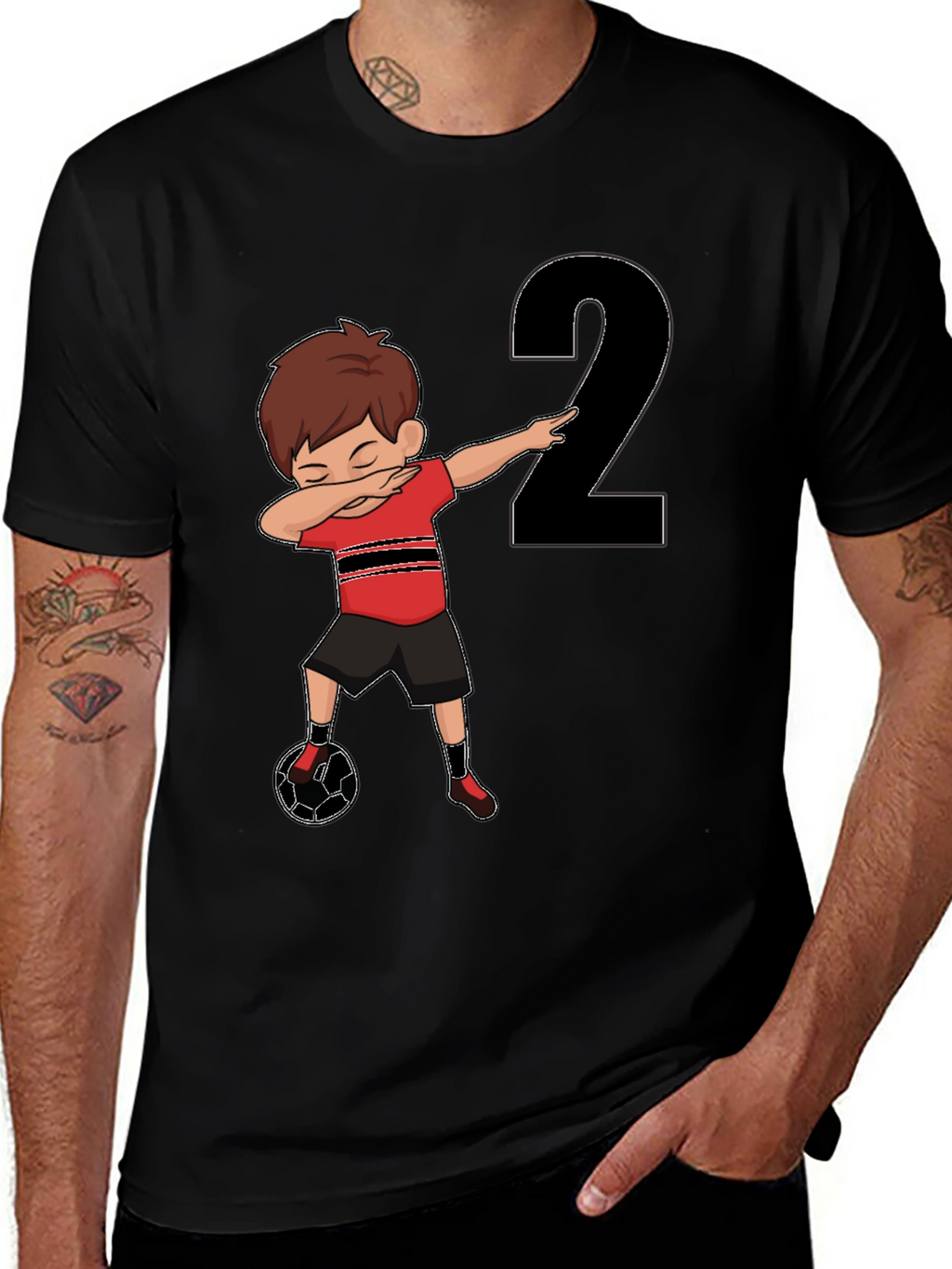 Dabbing Soccer Boy Birthday Number 2 T-Shirt