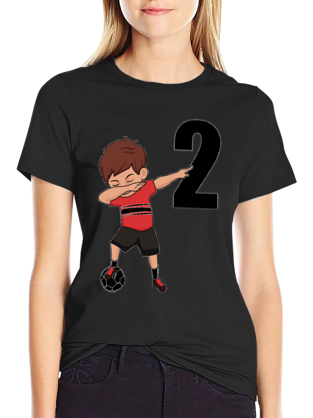 Dabbing Soccer Boy Birthday Number 2 T-Shirt