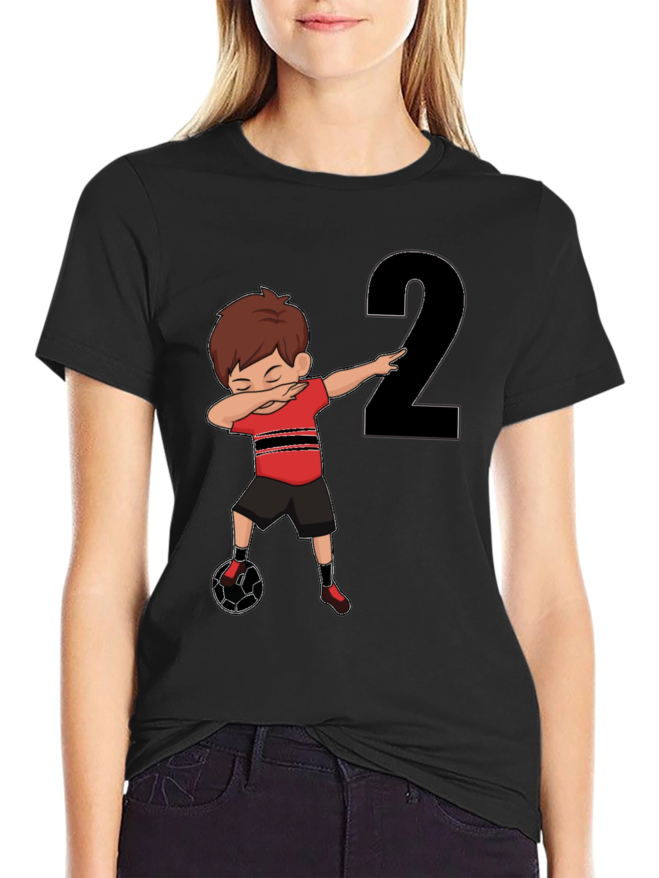 Dabbing Soccer Boy Birthday Number 2 T-Shirt