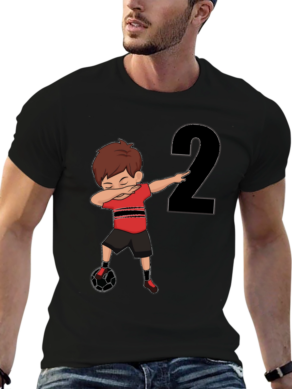 Dabbing Soccer Boy Birthday Number 2 T-Shirt