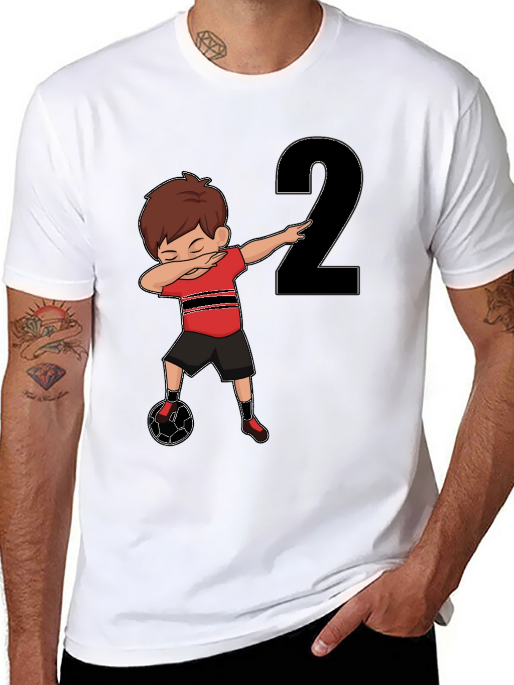 Dabbing Soccer Boy Birthday Number 2 T-Shirt