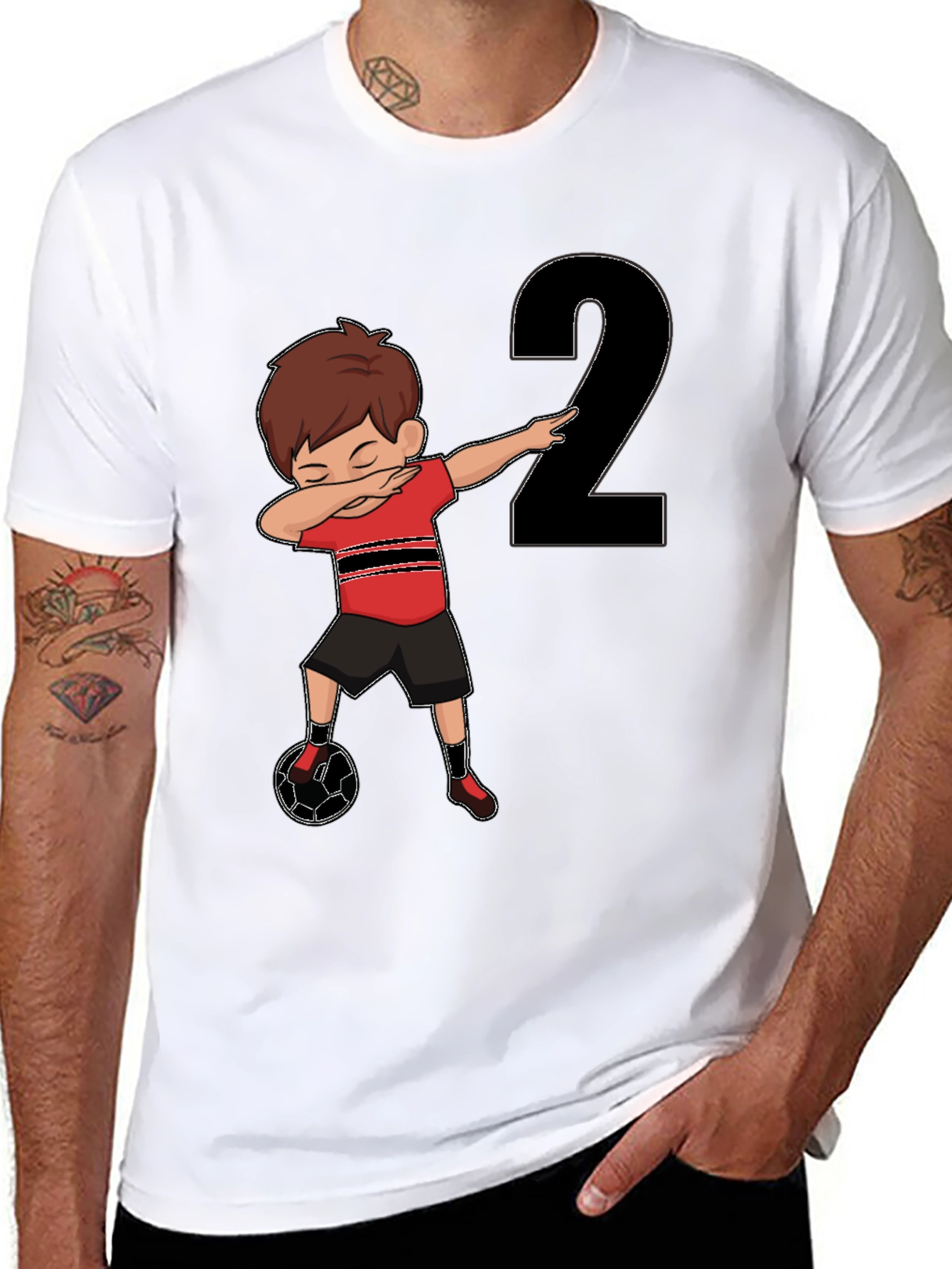 Dabbing Soccer Boy Birthday Number 2 T-Shirt
