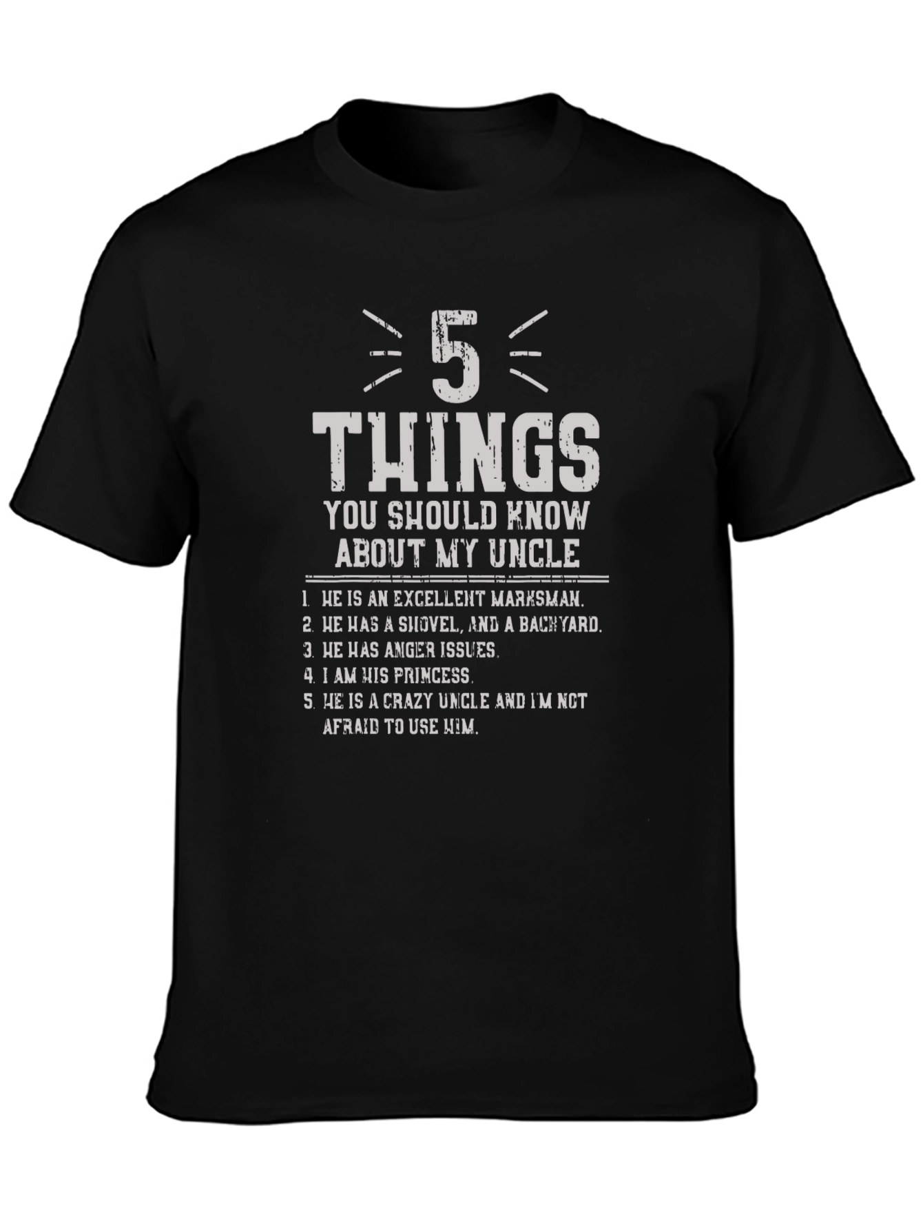 5 Things About My Uncle T-Shirt - Funny Gift