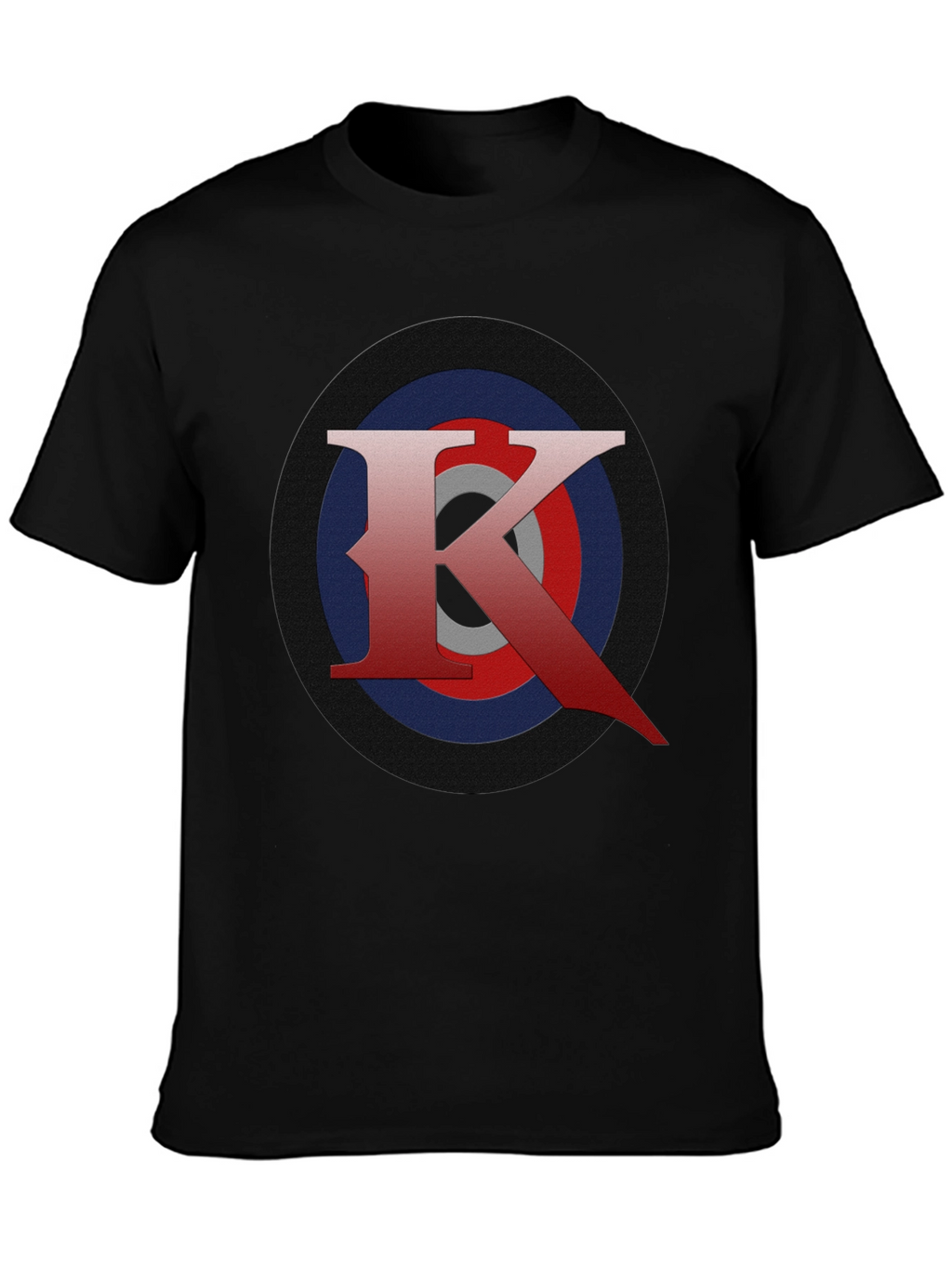 Letter K Target T-Shirt - Black Graphic Tee