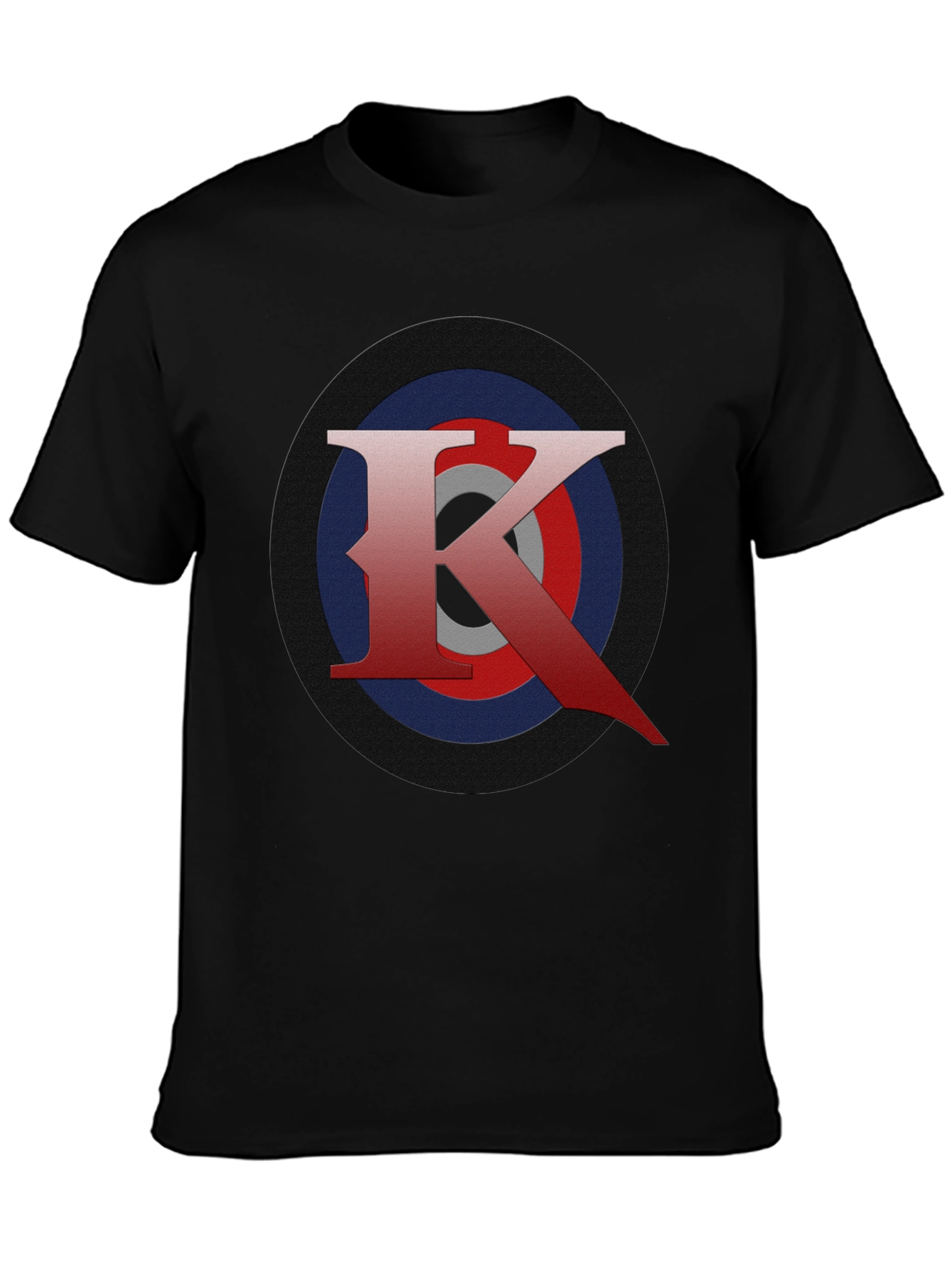 Letter K Target T-Shirt - Black Graphic Tee
