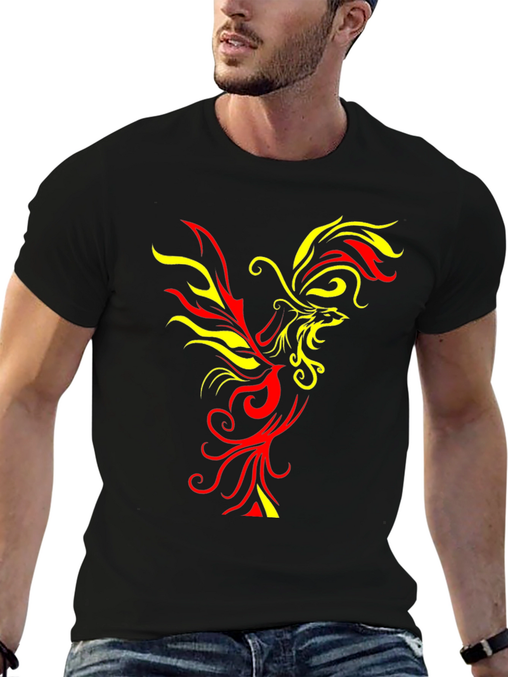 Fiery Phoenix Graphic T-Shirt - Bold & Unique Design