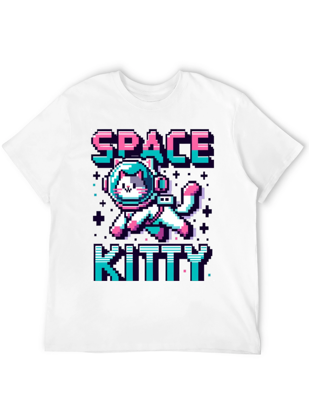 Space Kitty T-Shirt - Pixel Art Cat Astronaut