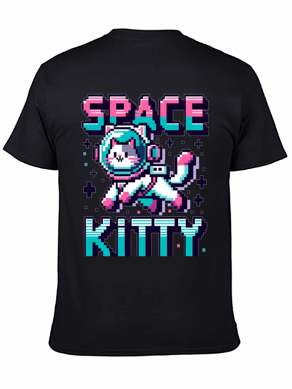 Space Kitty T-Shirt - Pixel Art Cat Astronaut